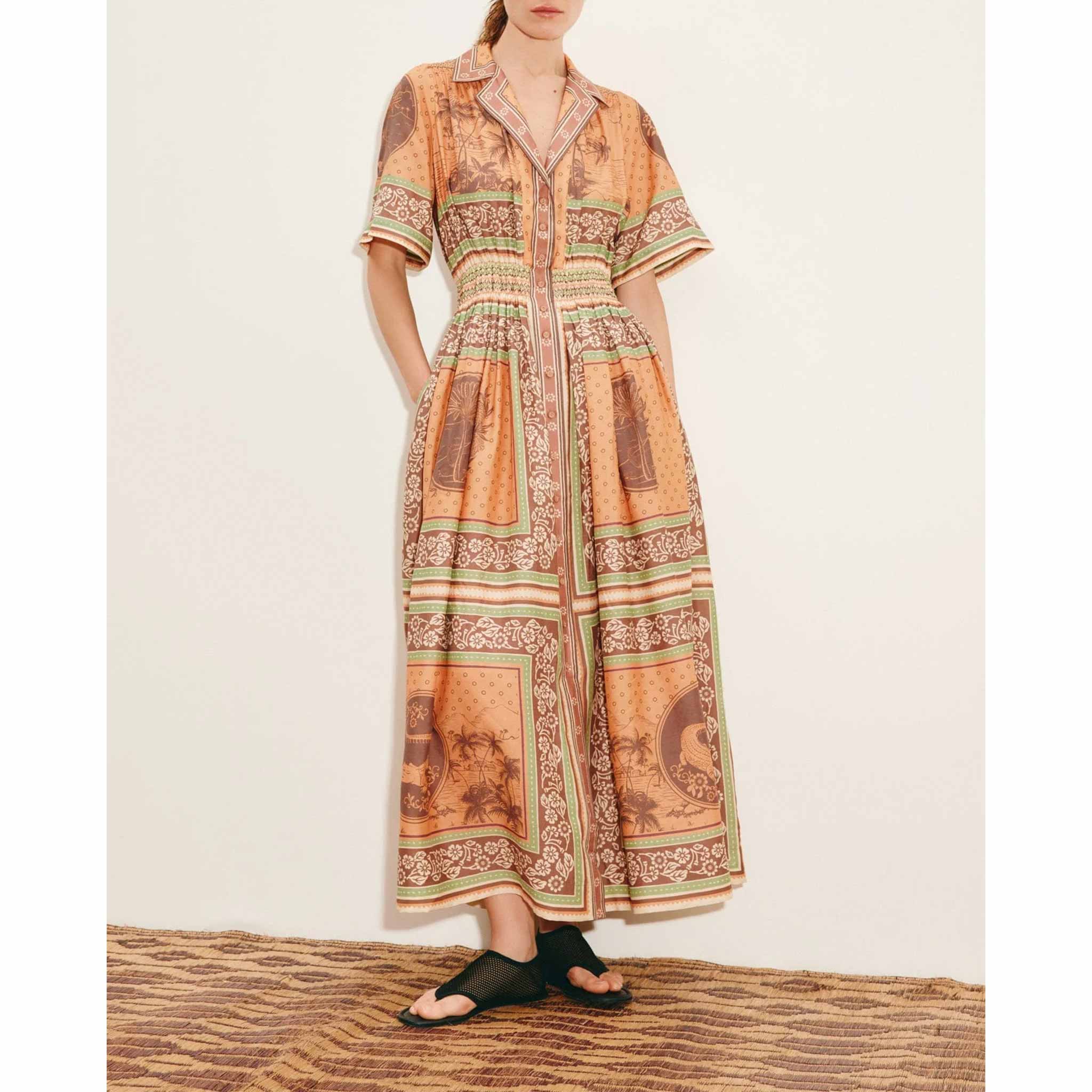 Alberta Smocked Shirtdress