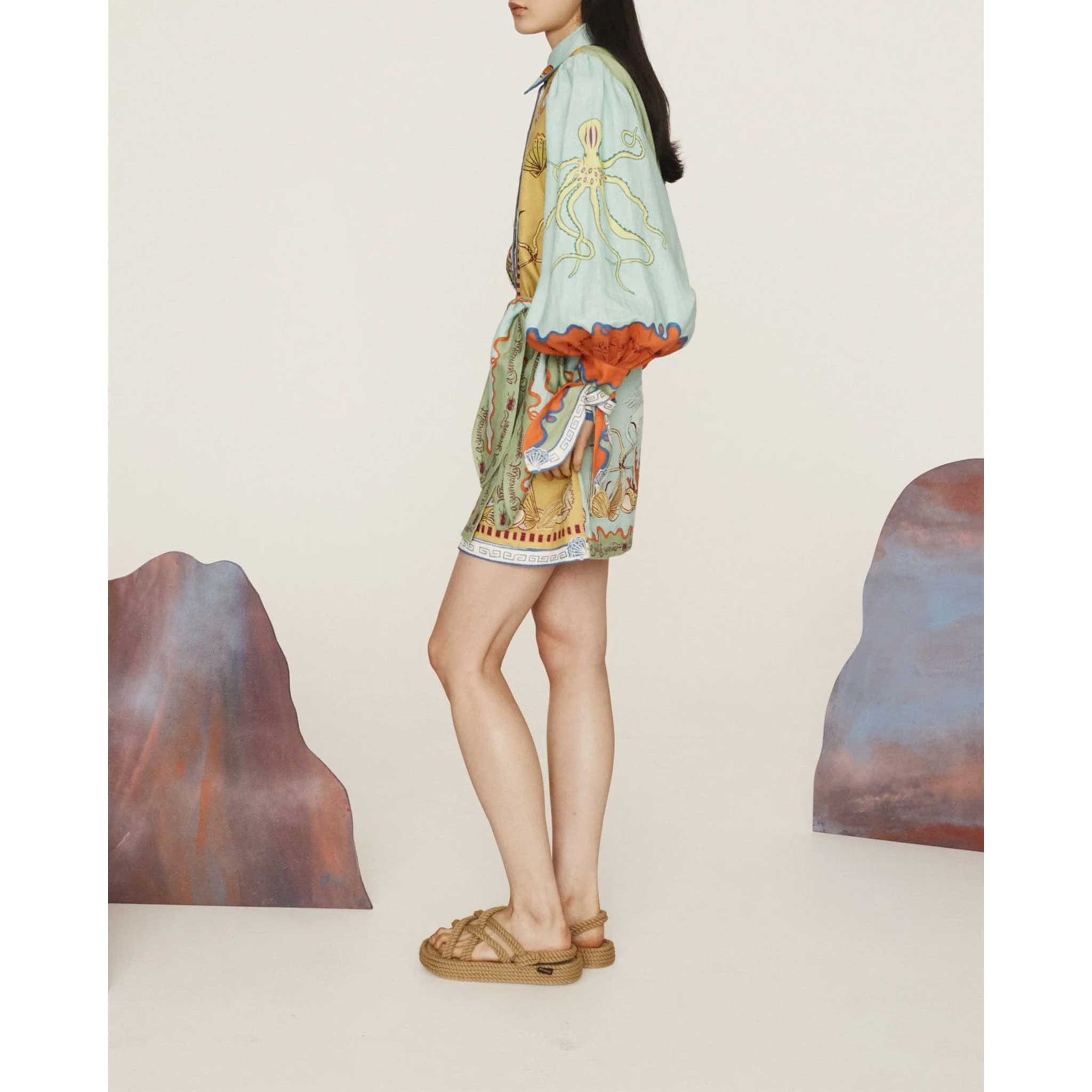 Surrealist Summer Mini Shirtdress