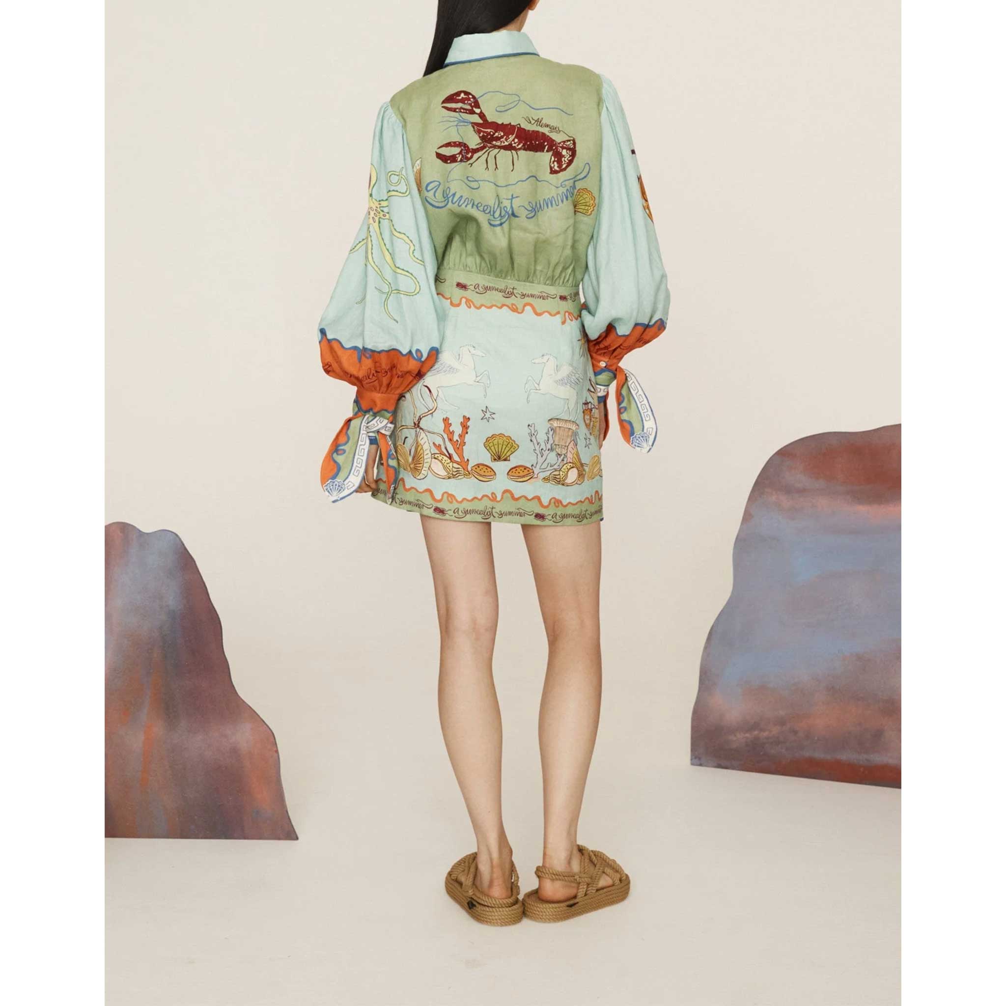 Surrealist Summer Mini Shirtdress