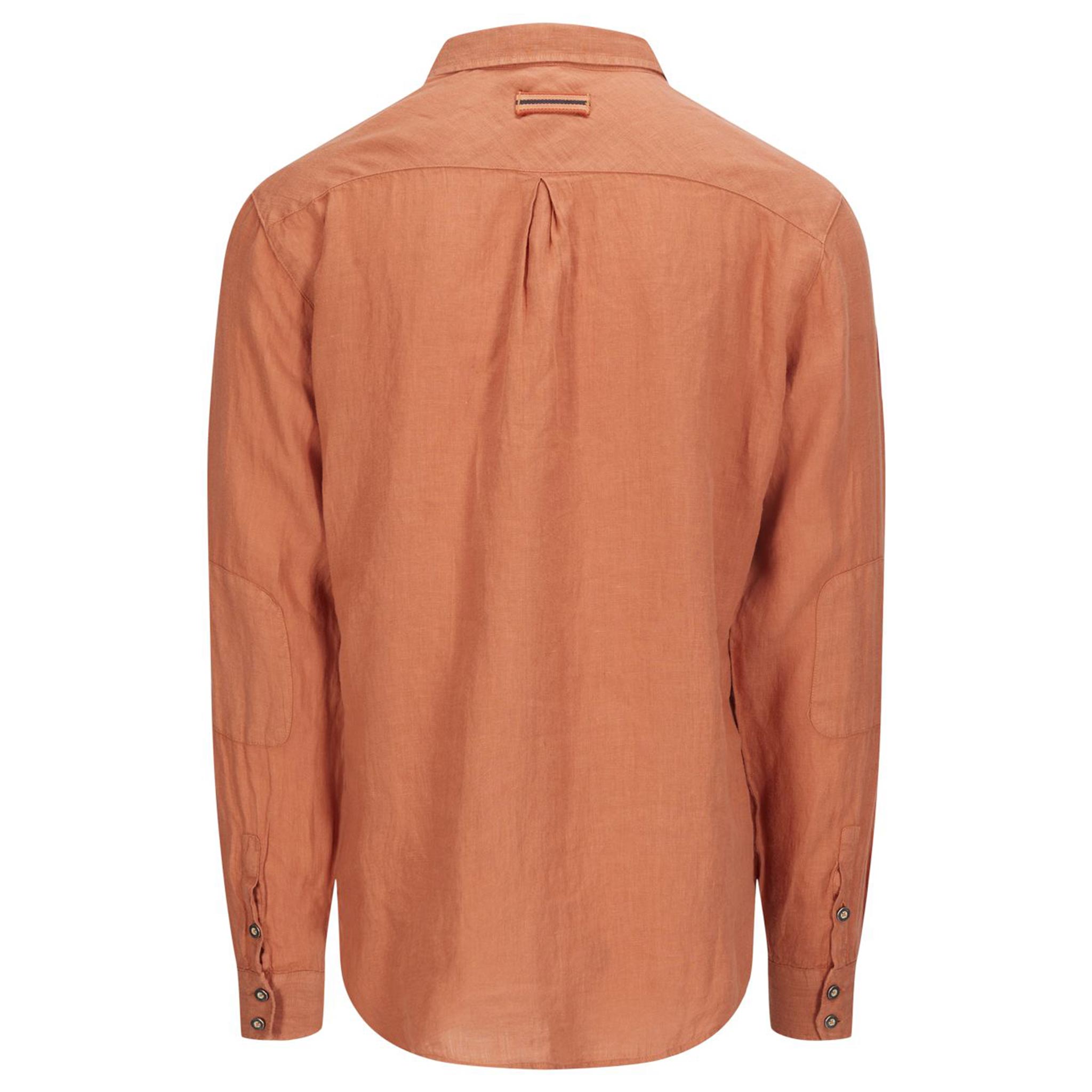 Safari Linen Shirt in Tangerine