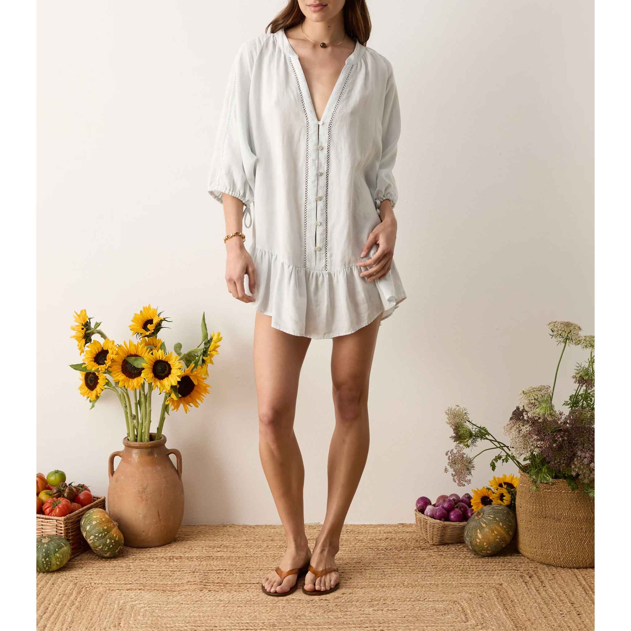 La Ponche Frill Dress in Sky