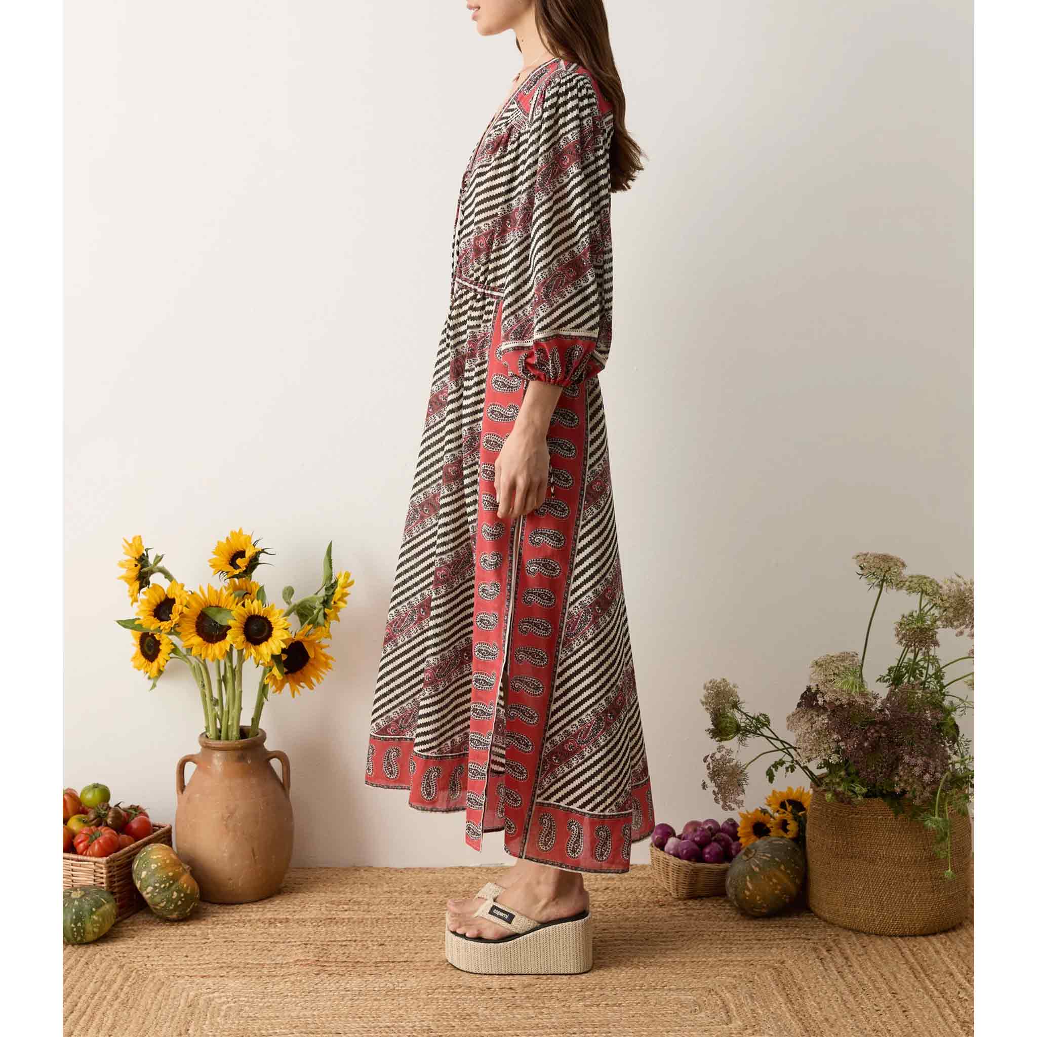 Marquee Lace Up Maxi Smock Dress