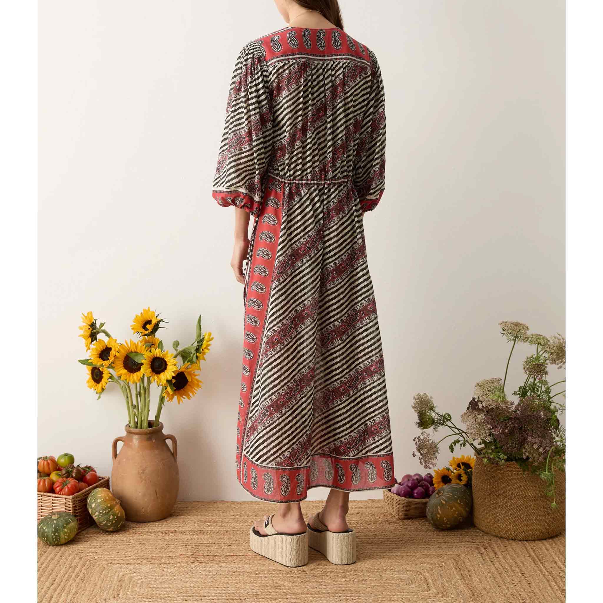 Marquee Lace Up Maxi Smock Dress