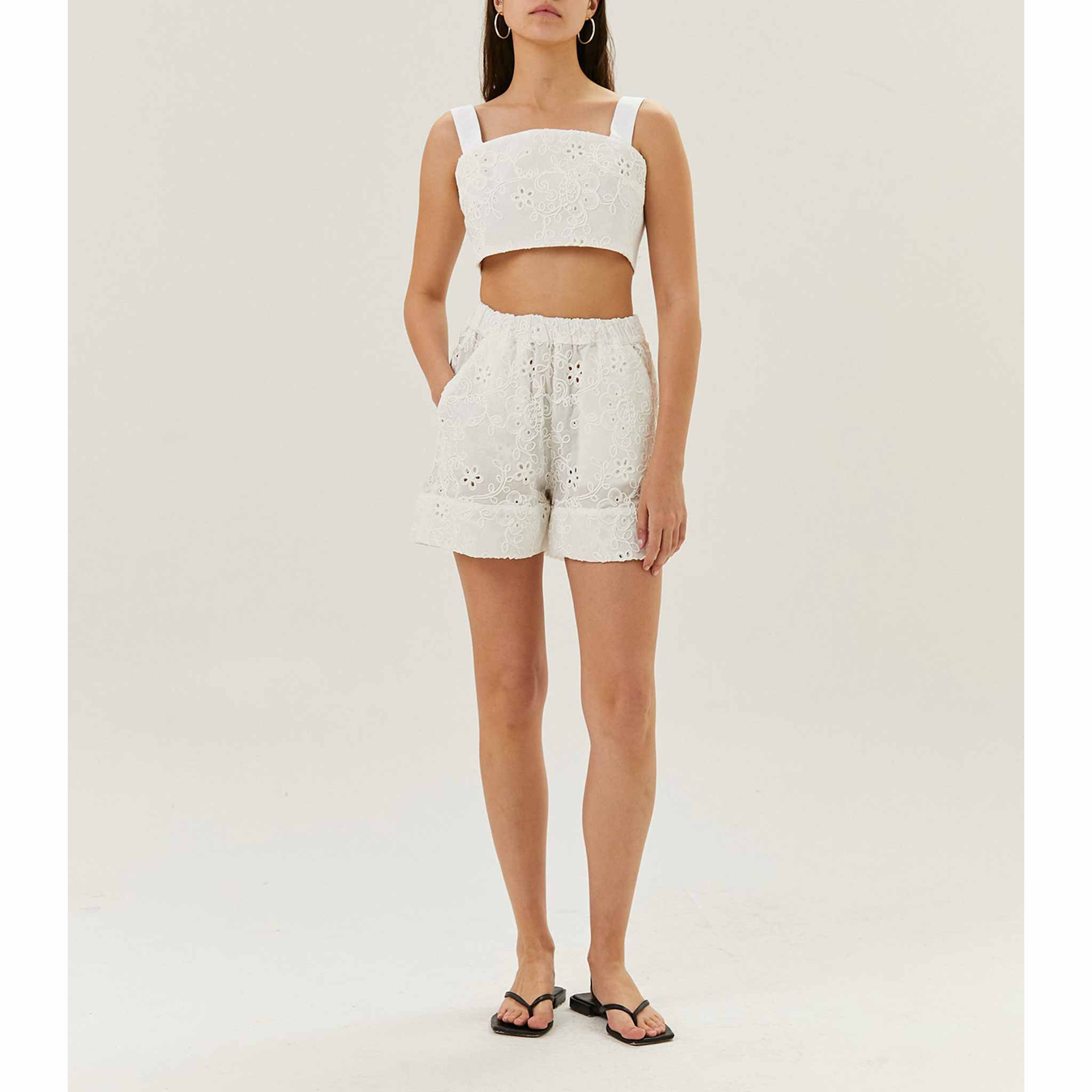 Berta Shorts with Embroidery