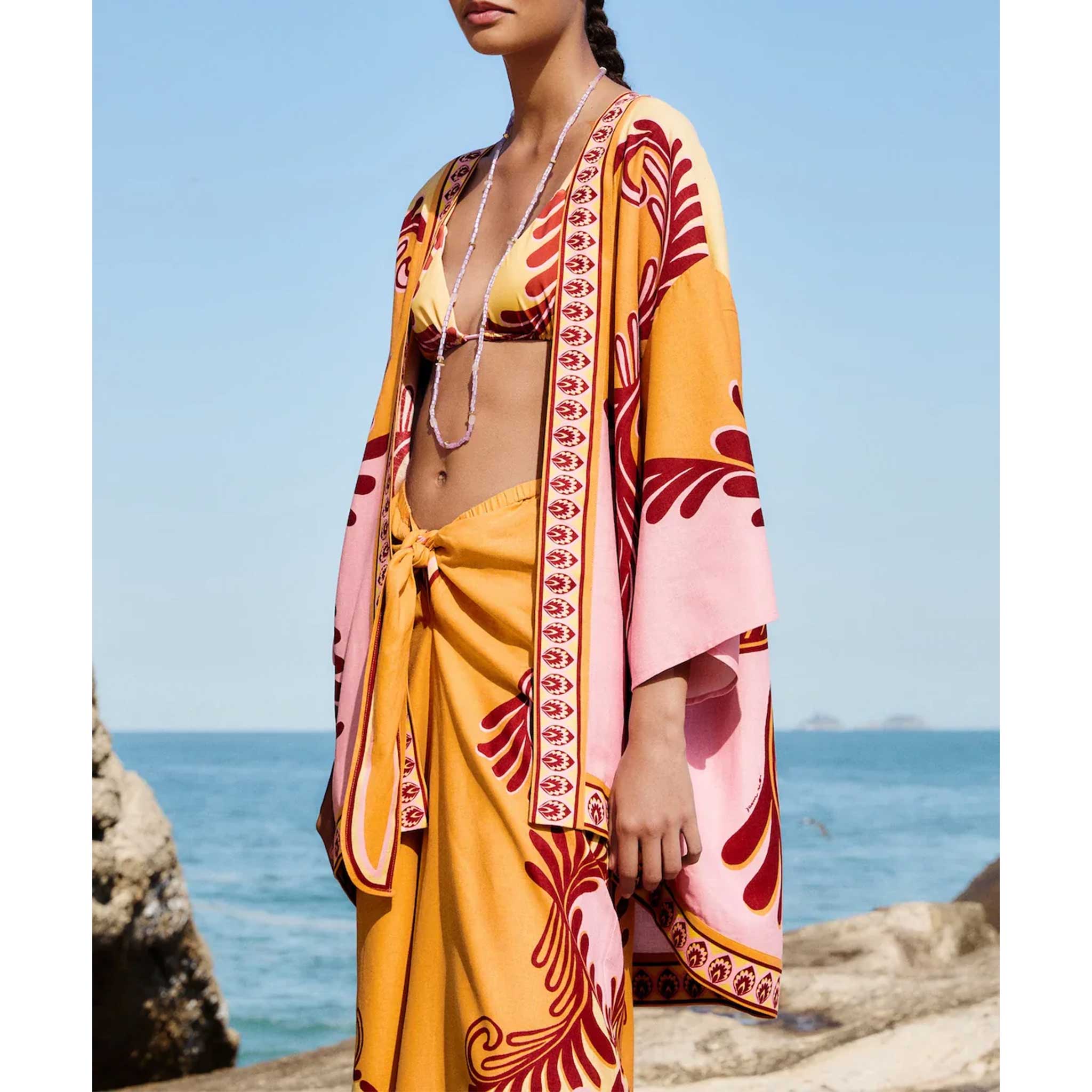 Arabesc Kimono in Soft Yellow