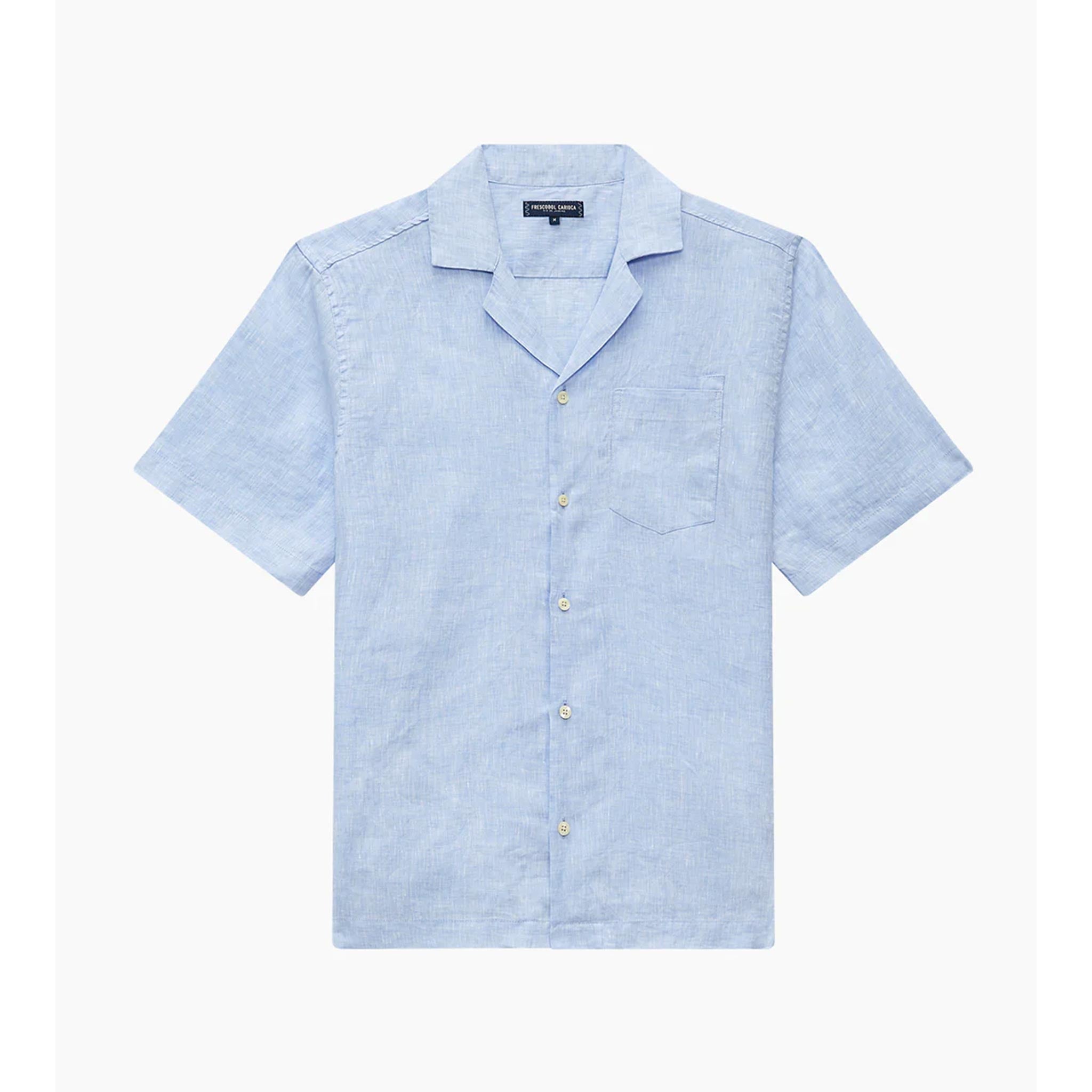 Angelo Linen Shirt in Baby Blue