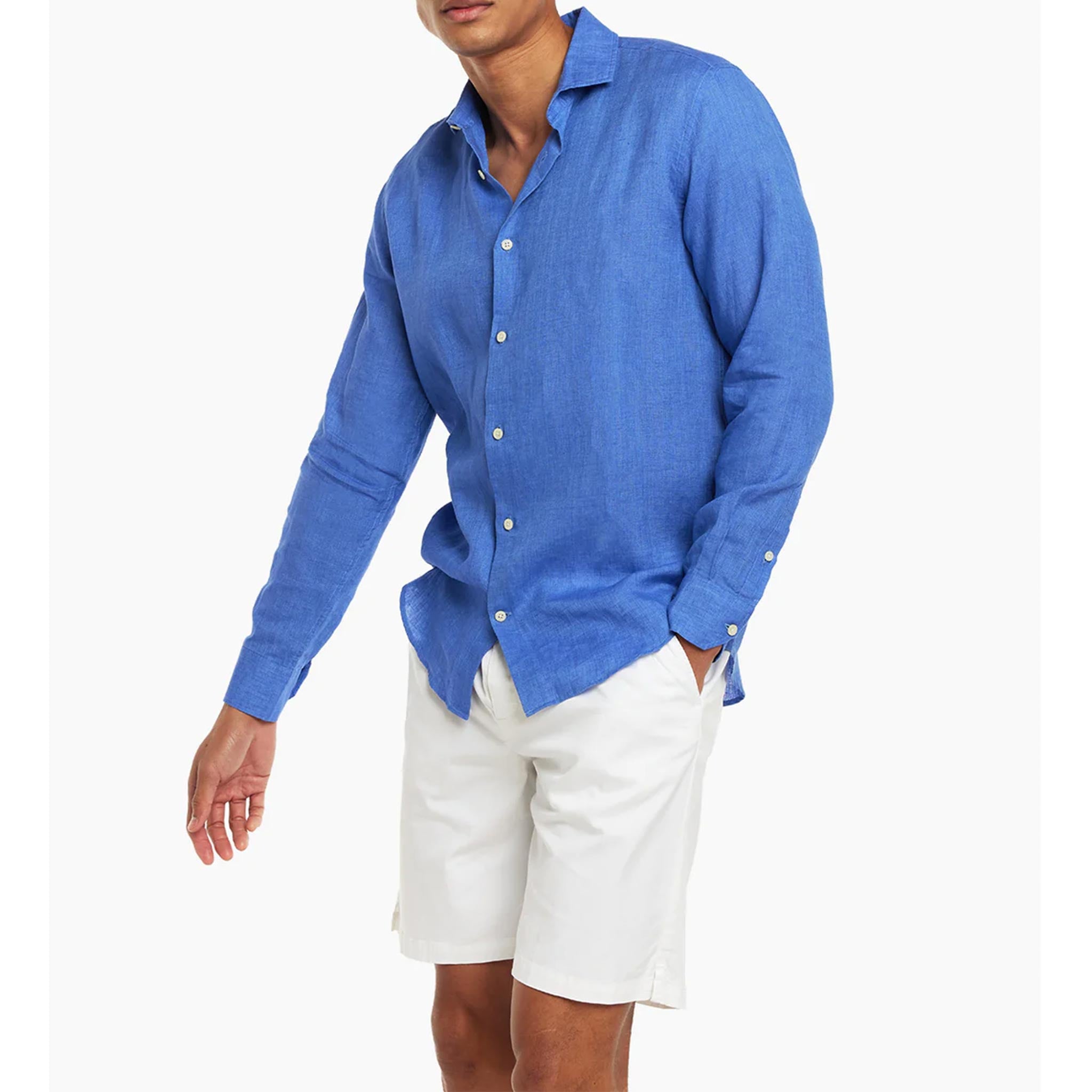 Antonio Linen Shirt in Chateau Blue