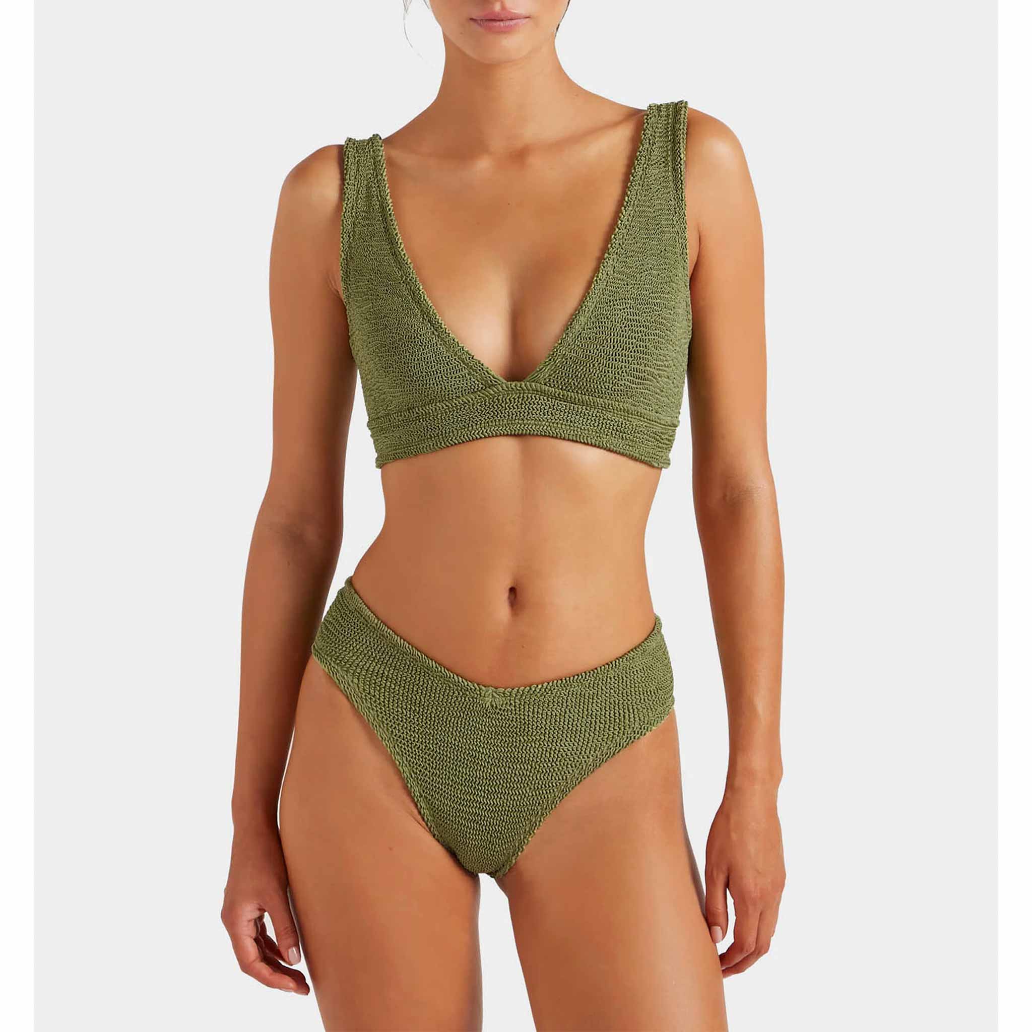 Angel Bikini in Metallic Moss