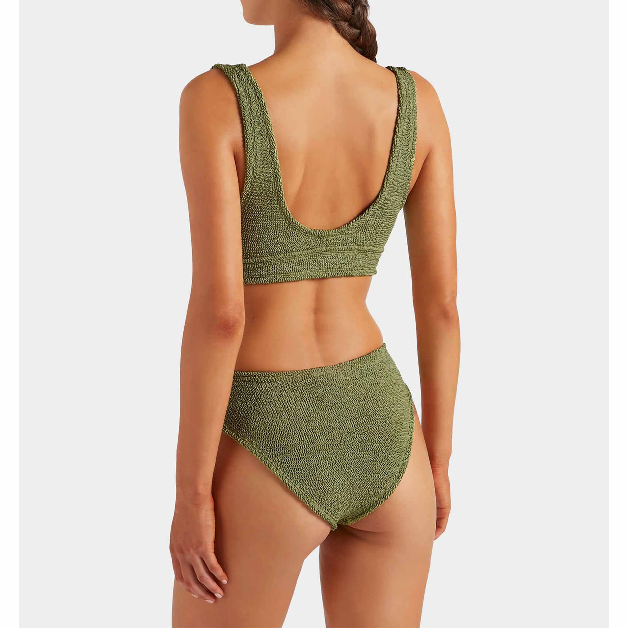 Angel Bikini in Metallic Moss