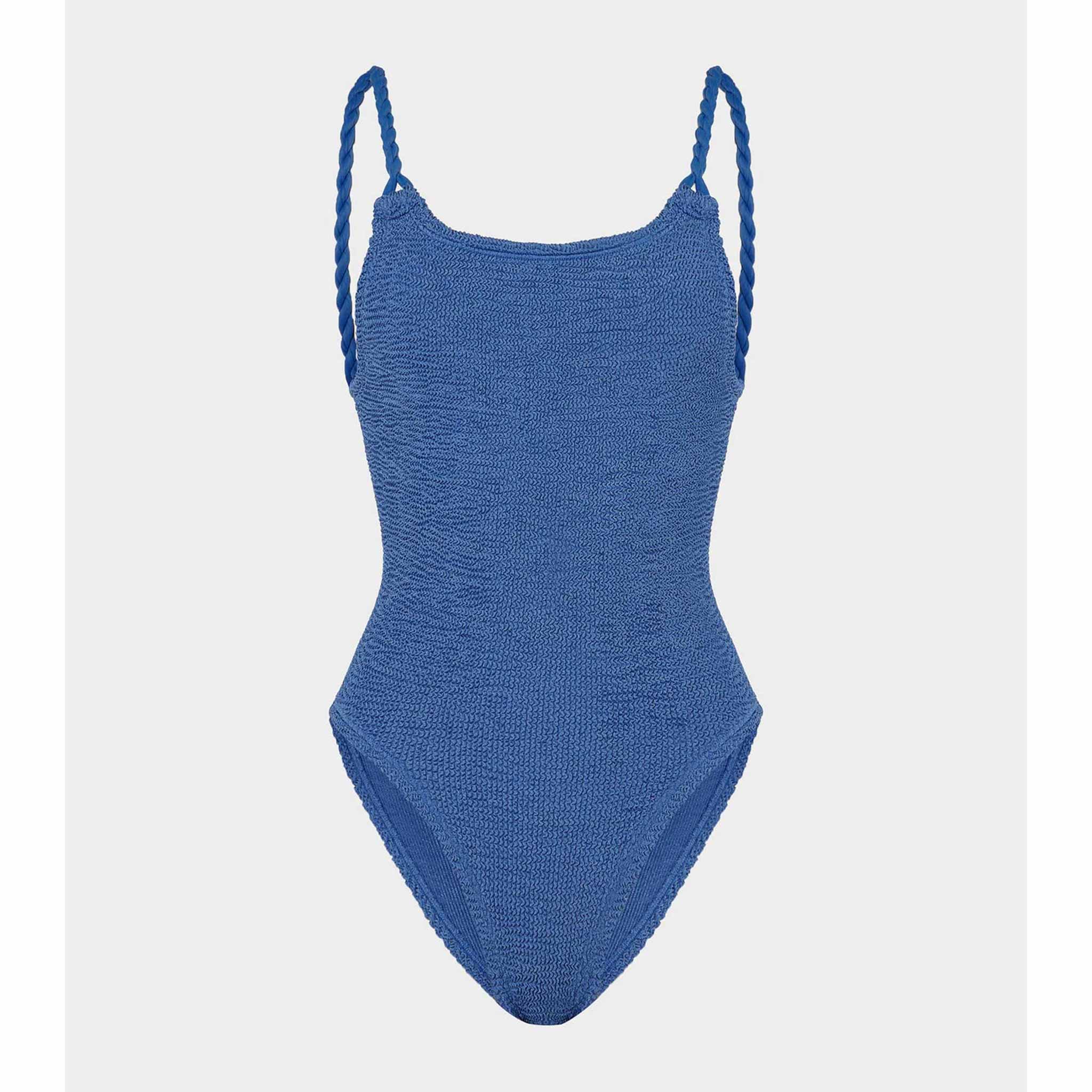 Camille Swim in Metallic Denim