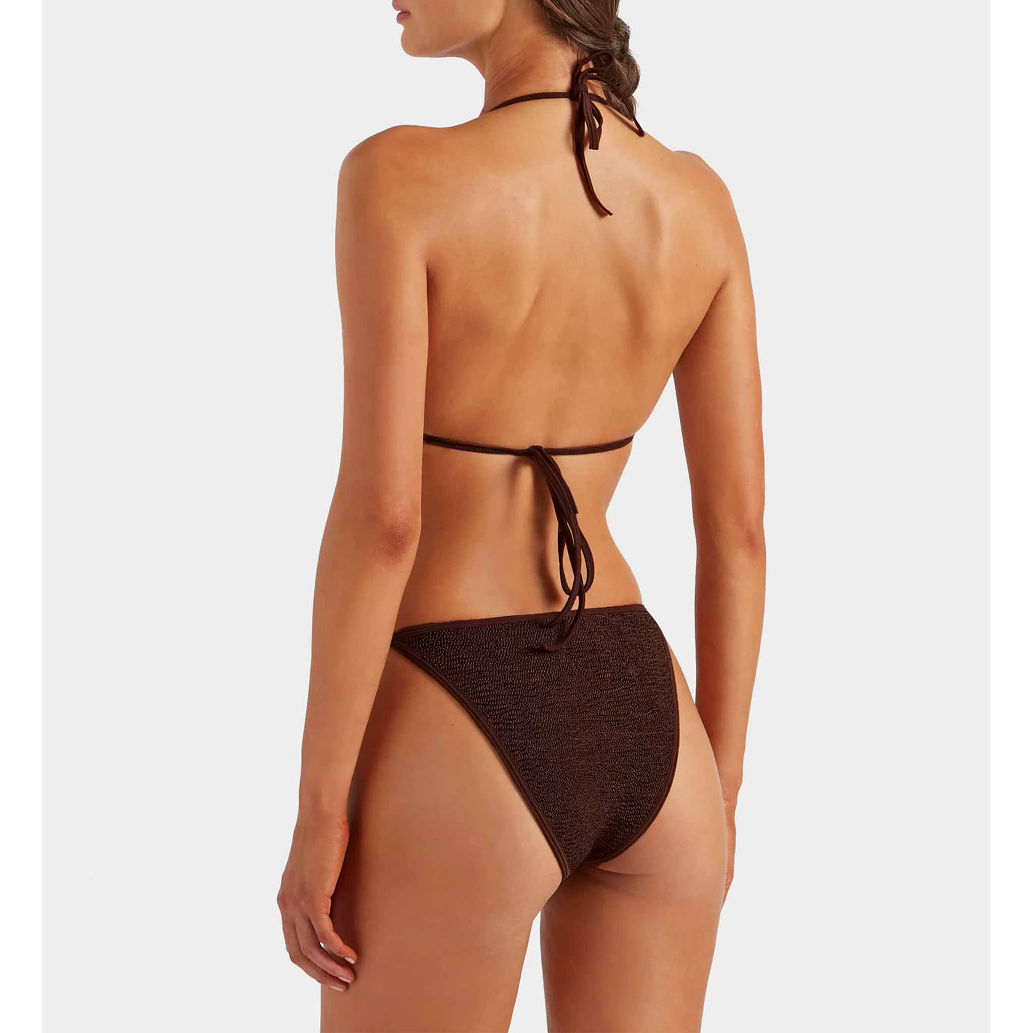 Gina Beaded Bikini in Metallic Chocolate