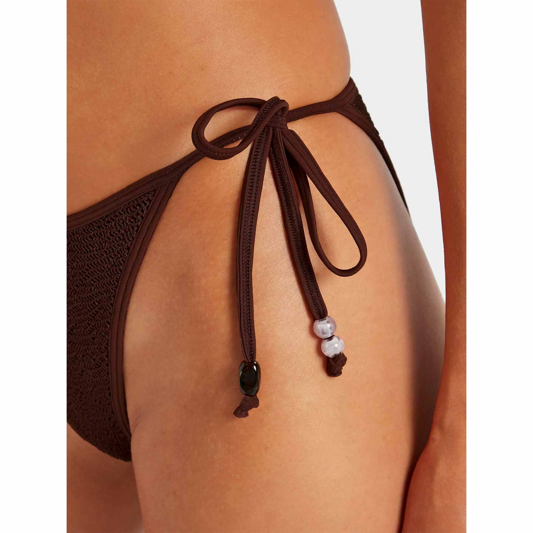 Gina Beaded Bikini in Metallic Chocolate