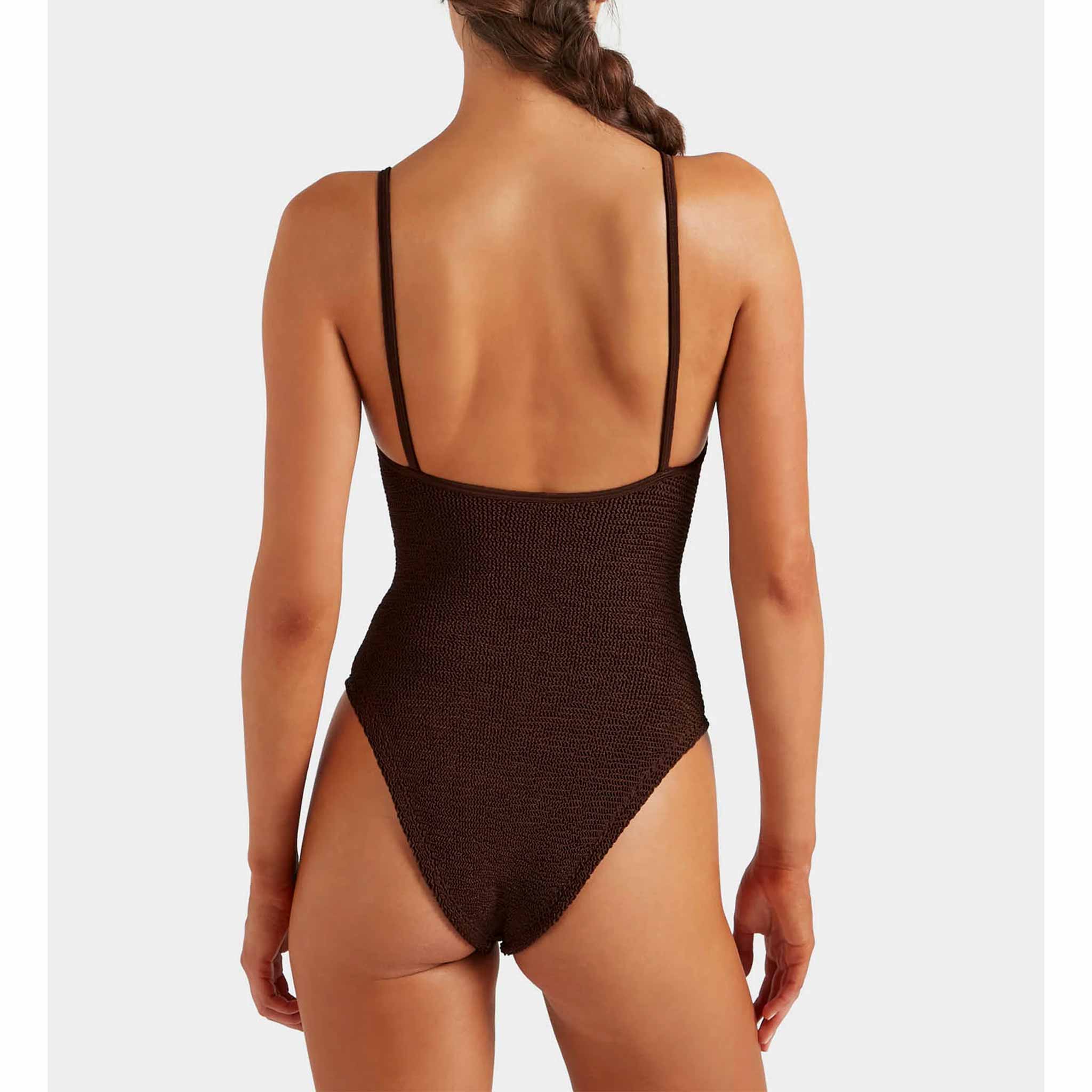 Mia Beaded Swim in Metallic Chocolate