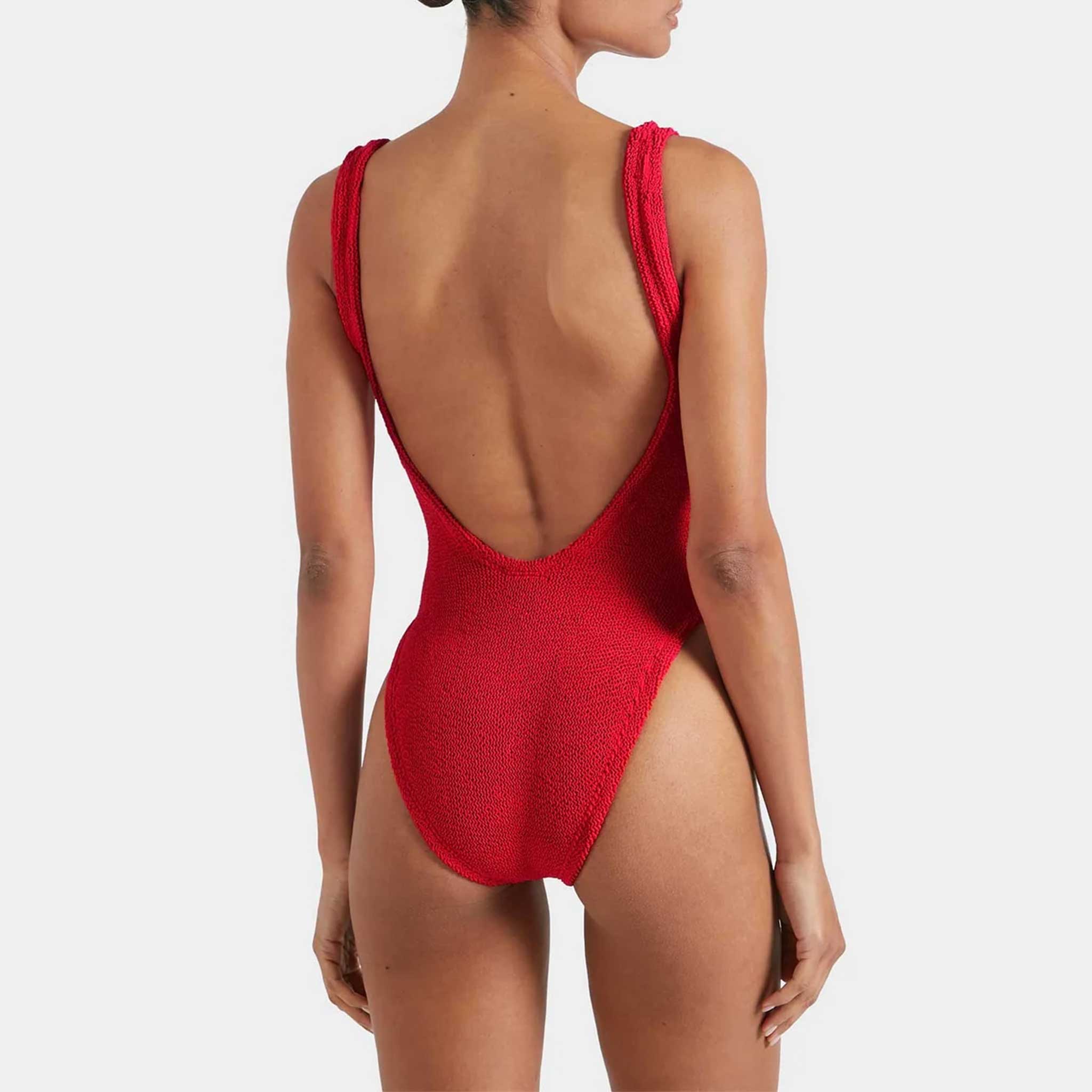 Square Neck Swim in Red