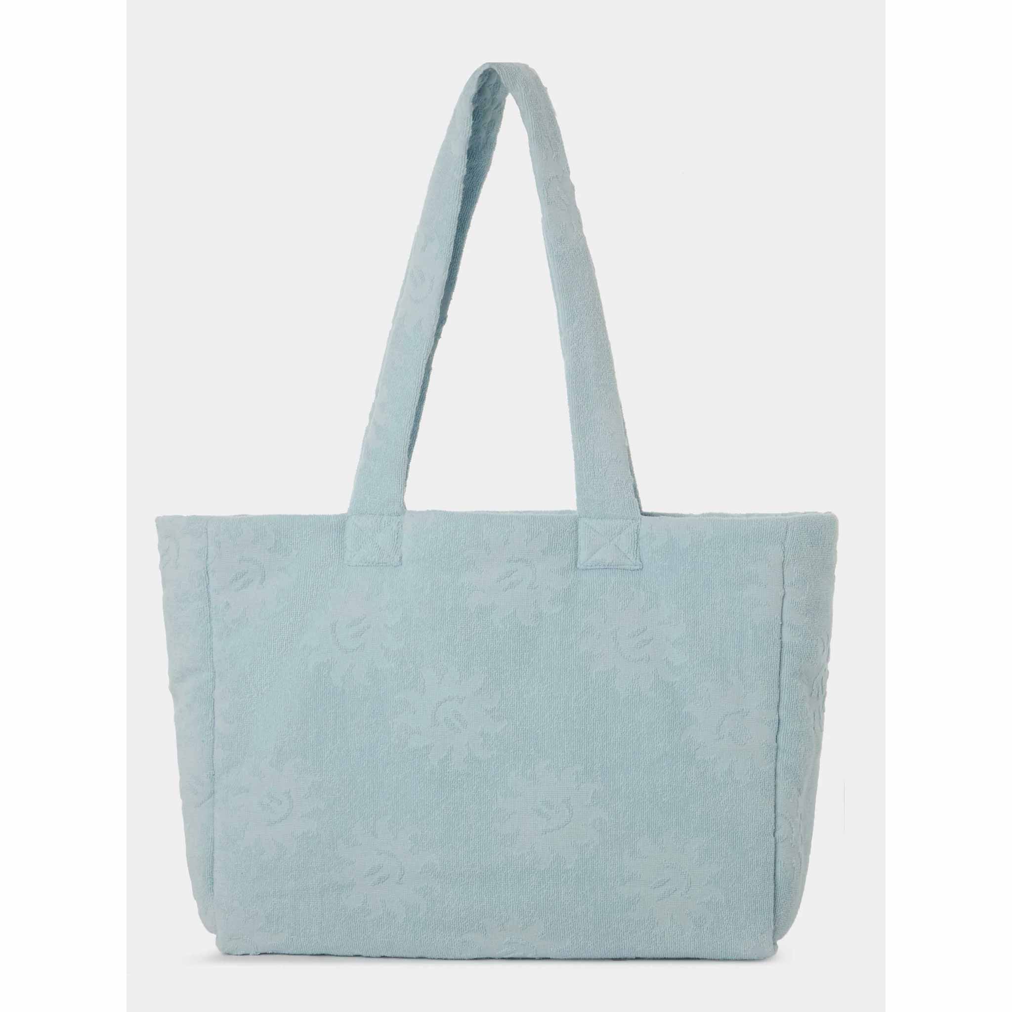 Sunny Towelling Beach Bag in Metallic Ice Blue