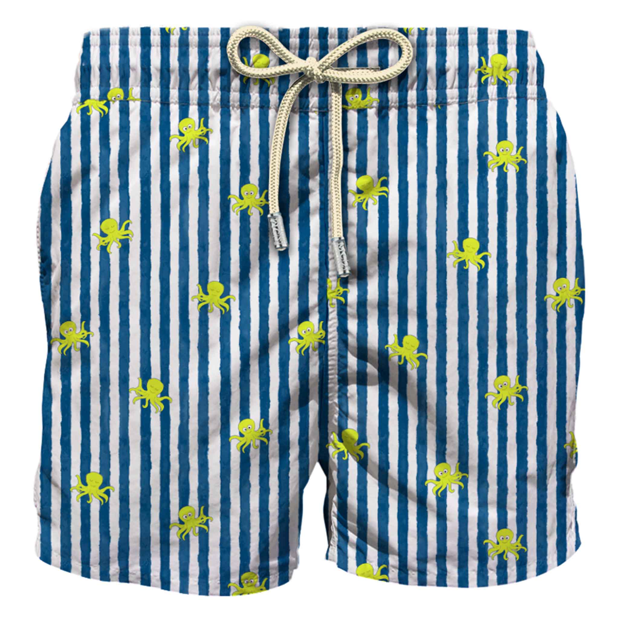 Octopus Swim Shorts in Blue Stripe