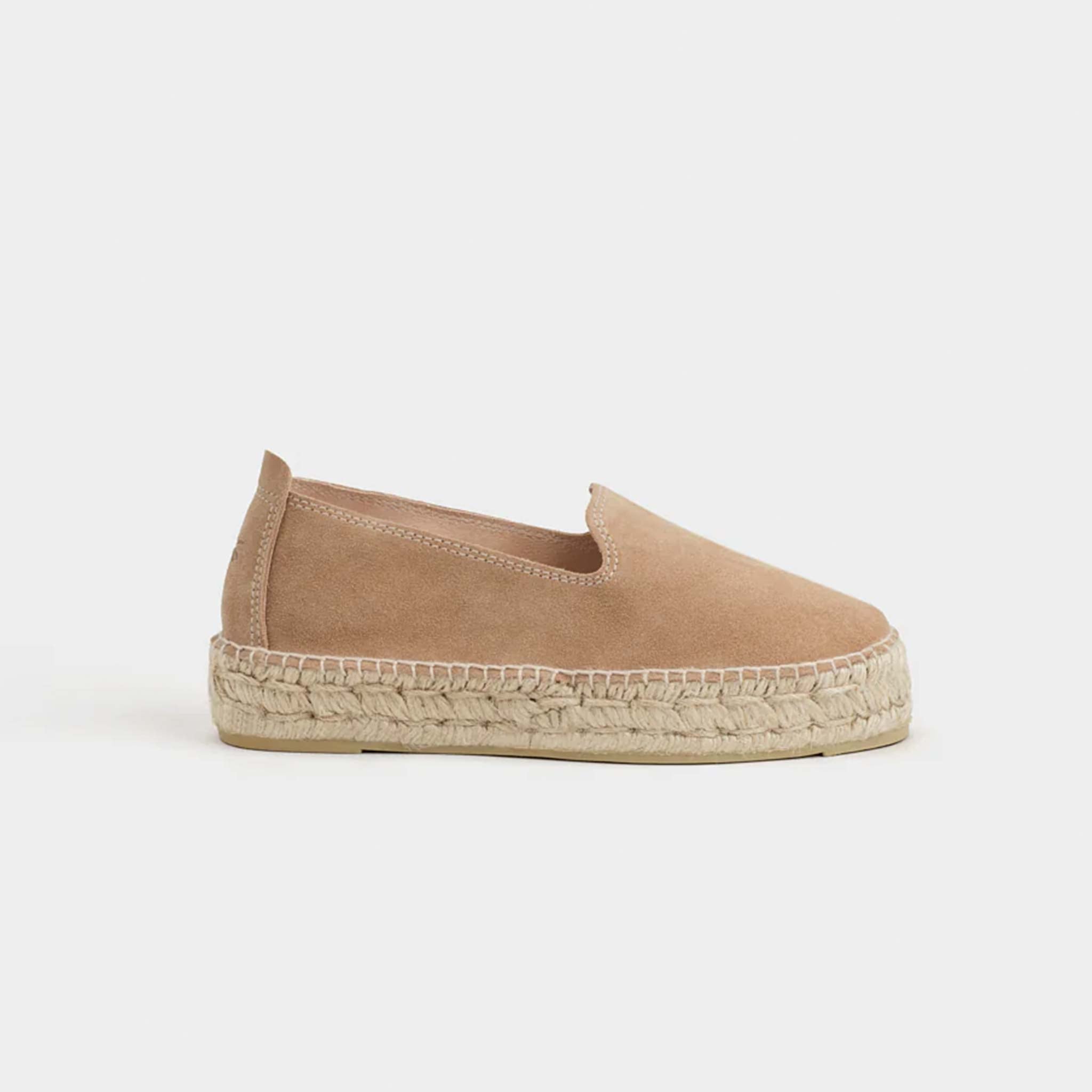 Double Sole Espadrille in Suede Taupe