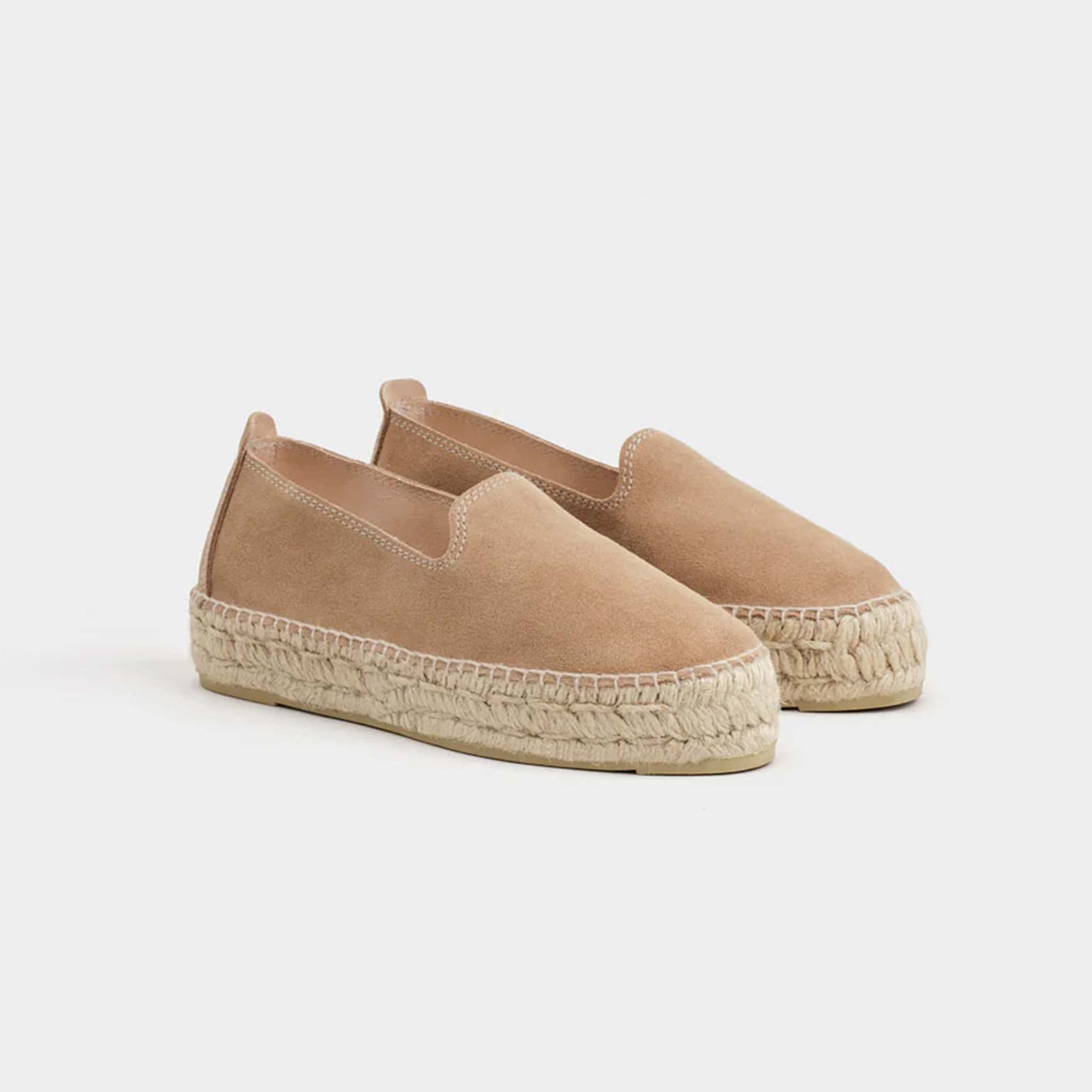 Double Sole Espadrille in Suede Taupe