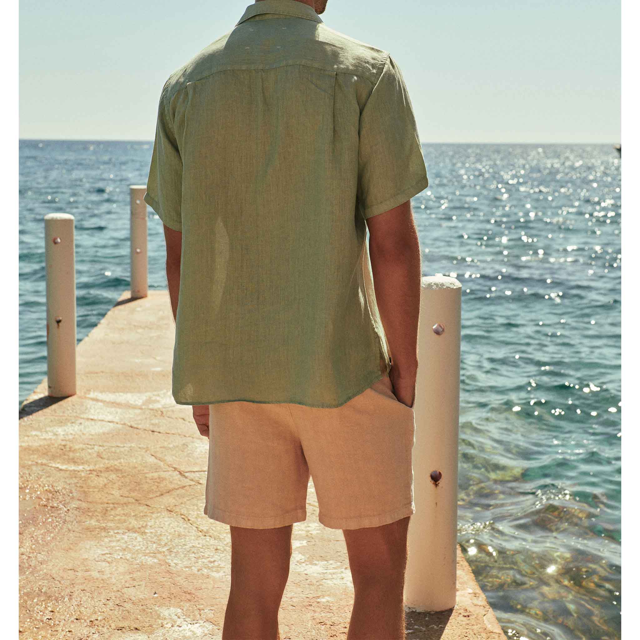 Havana Camp Collar Shirt in Military Green