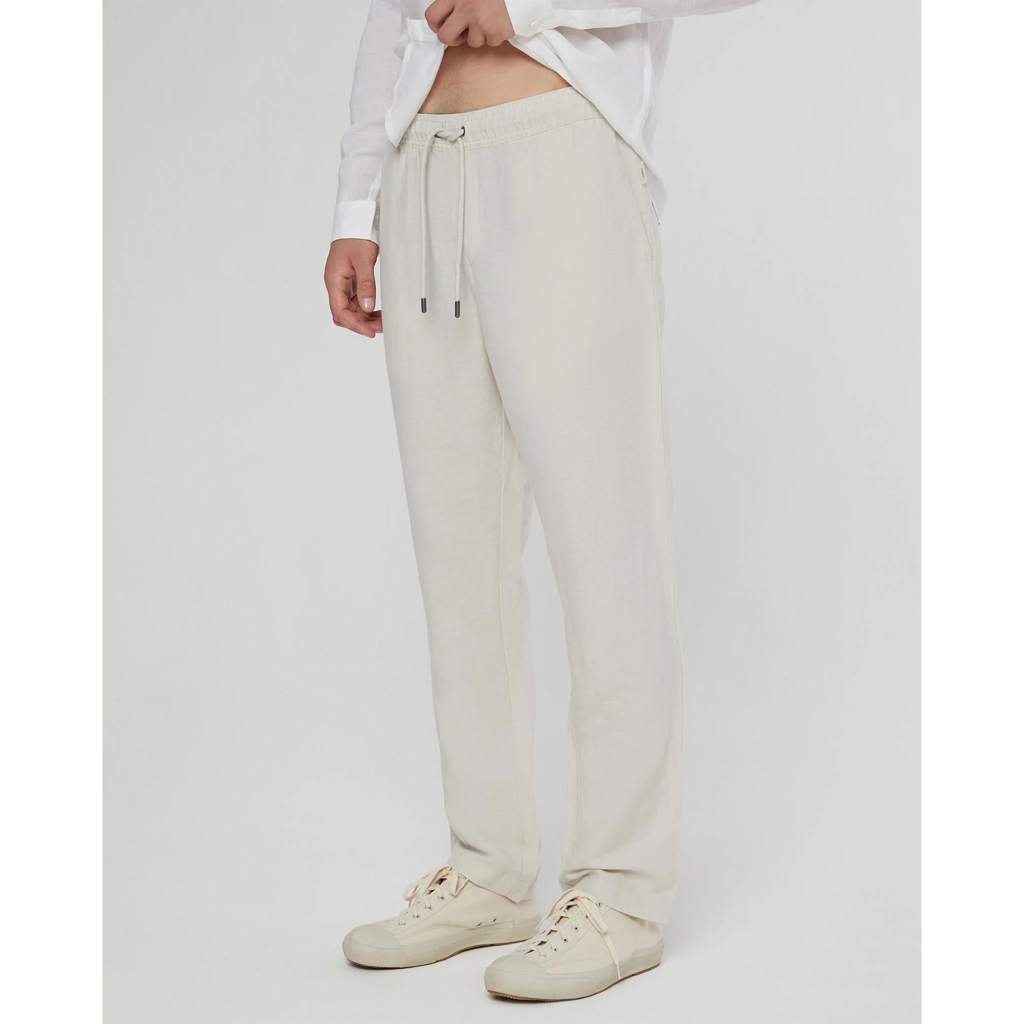 Air Linen Pull-On Trousers in Stone