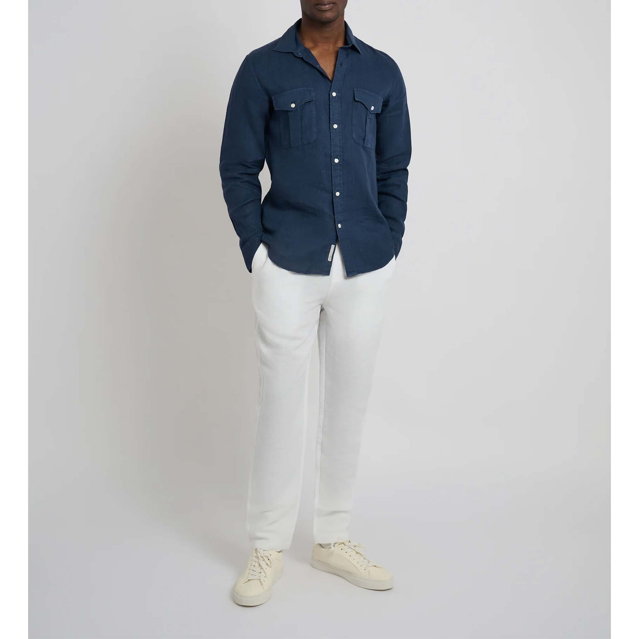 Air Linen Pull on Pant in White
