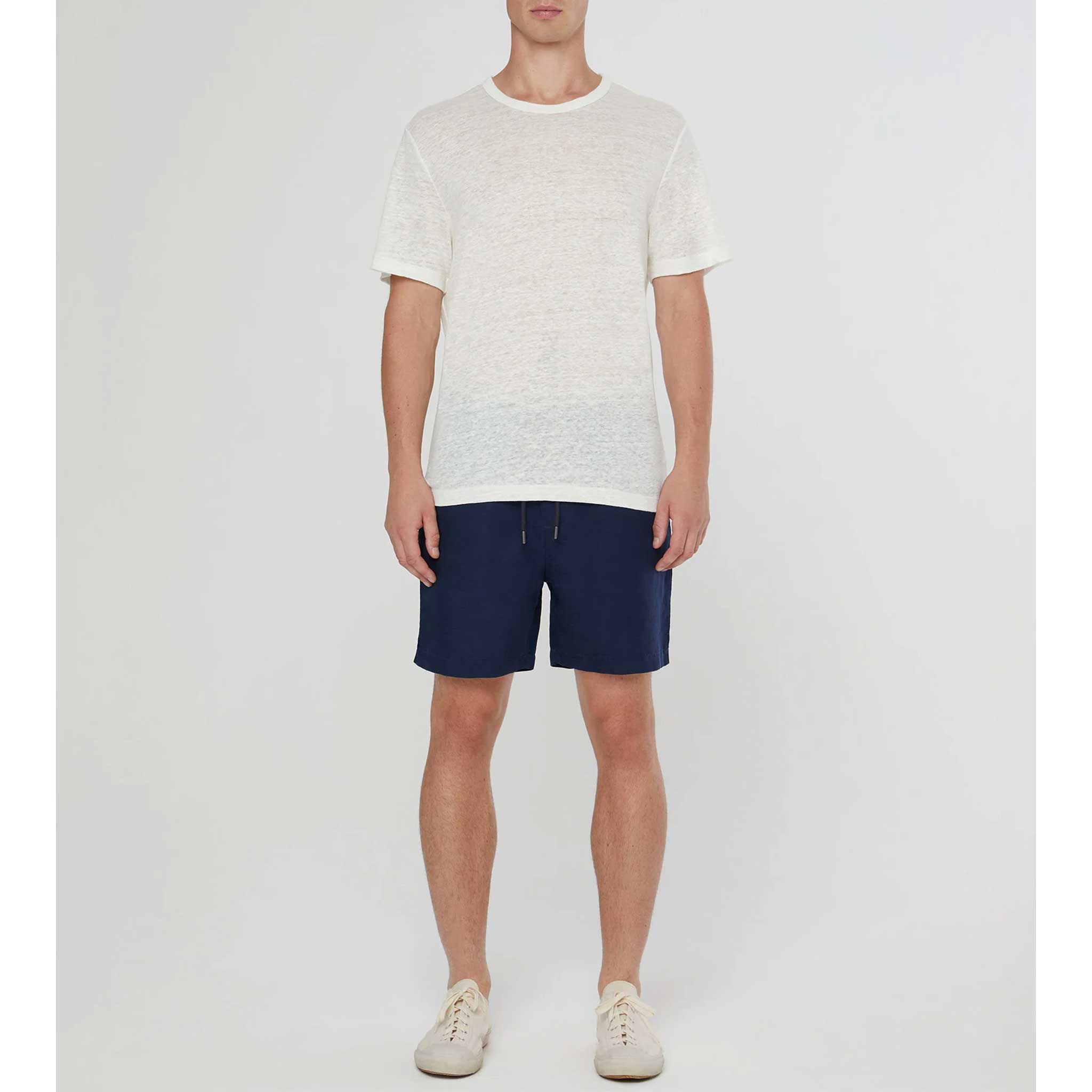 Air Linen Pull on Short in Deep Navy