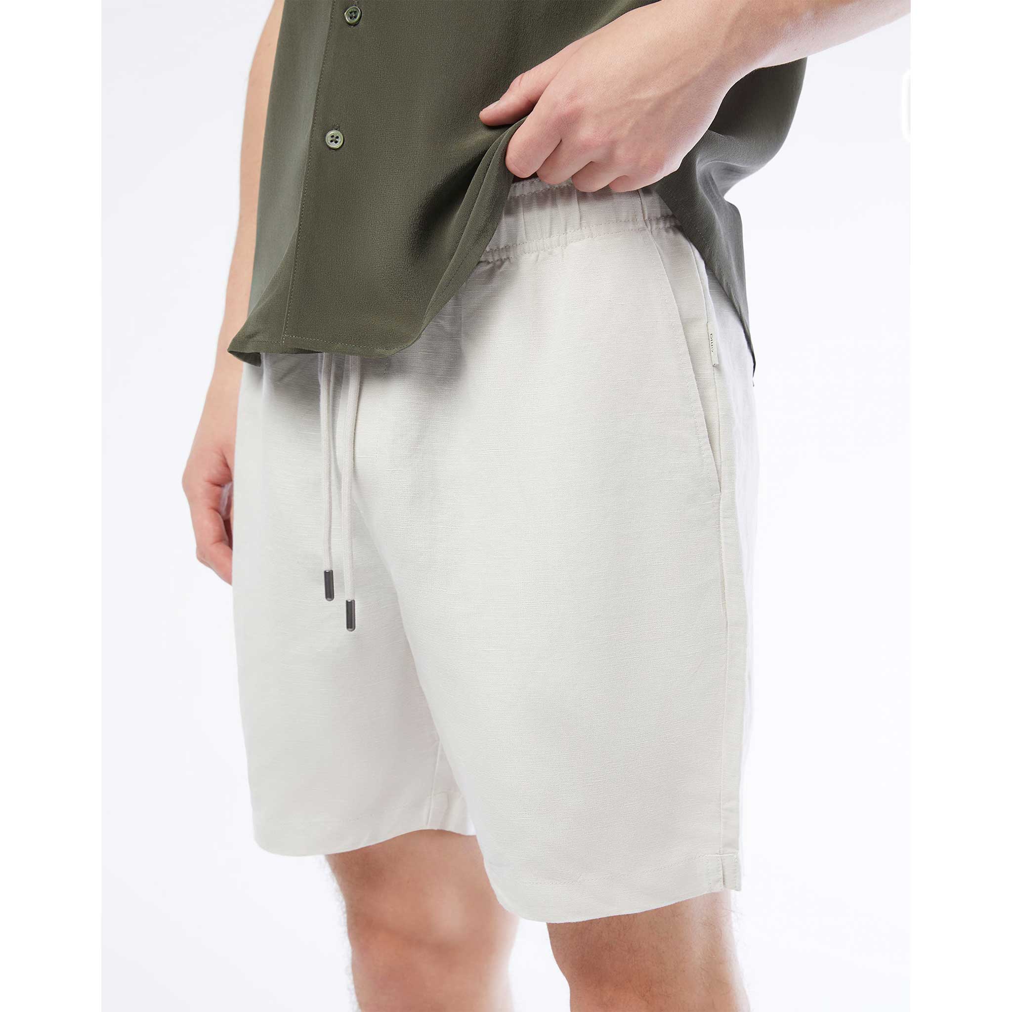 Air Linen Pull on Short in Stone