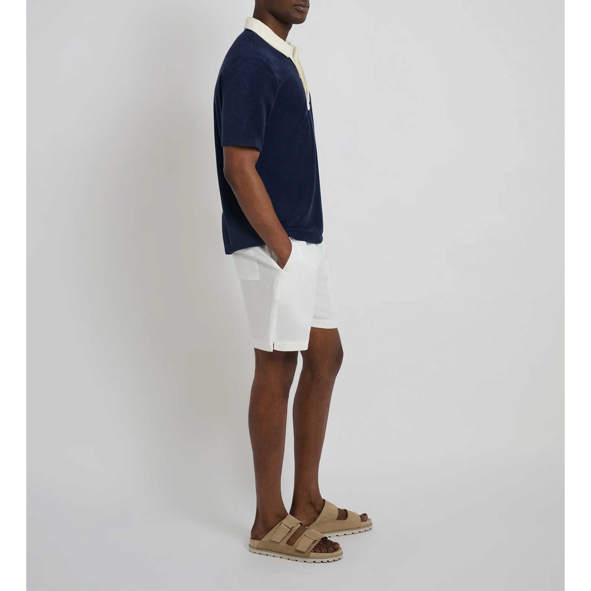 Air Linen Pull on Short in White