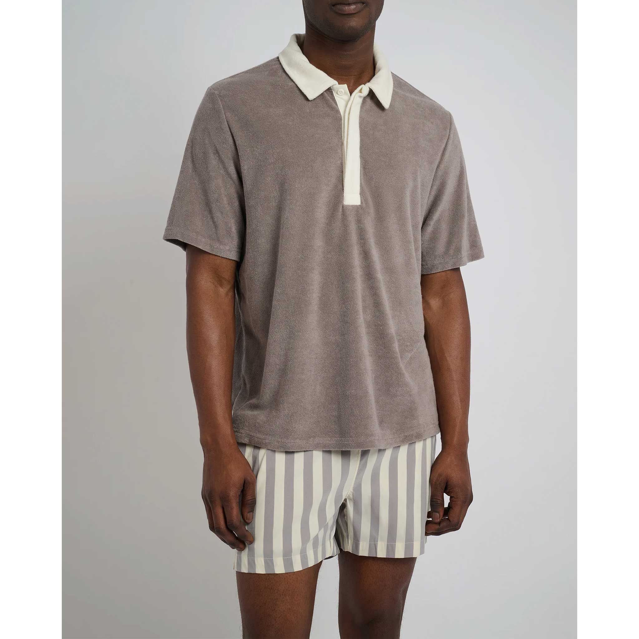 Oversized Terry Polo in Cinder