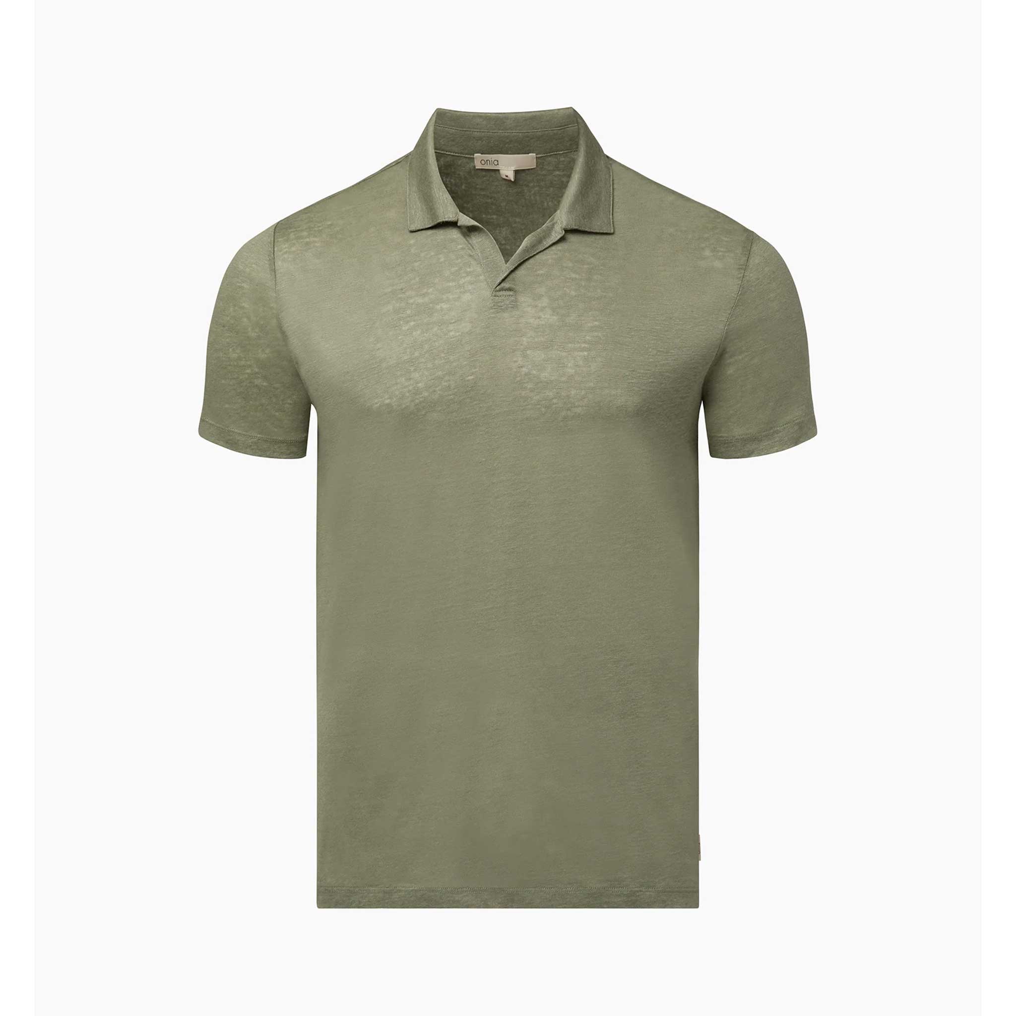 Shaun Linen Polo in Sage