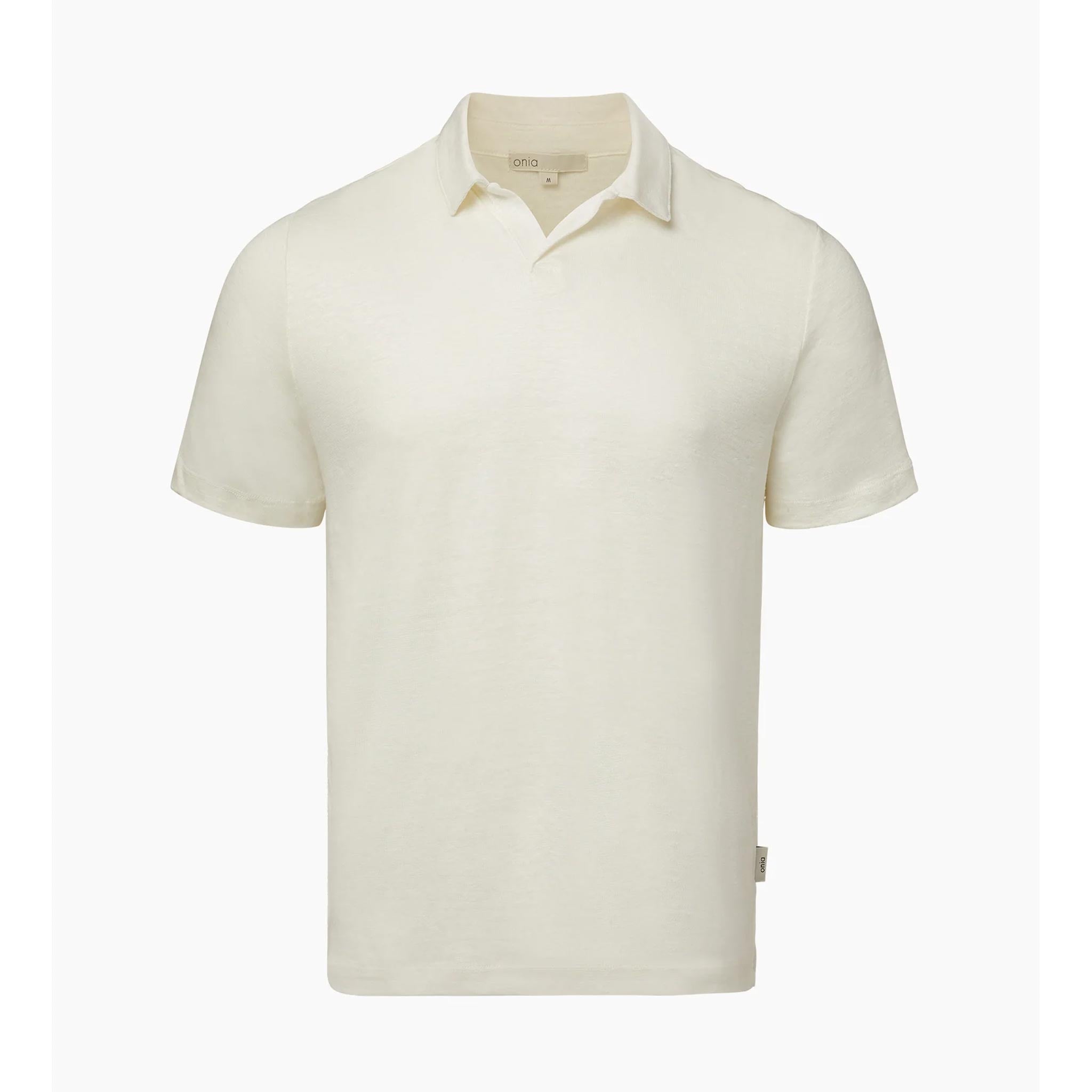 Shaun Linen Polo in White