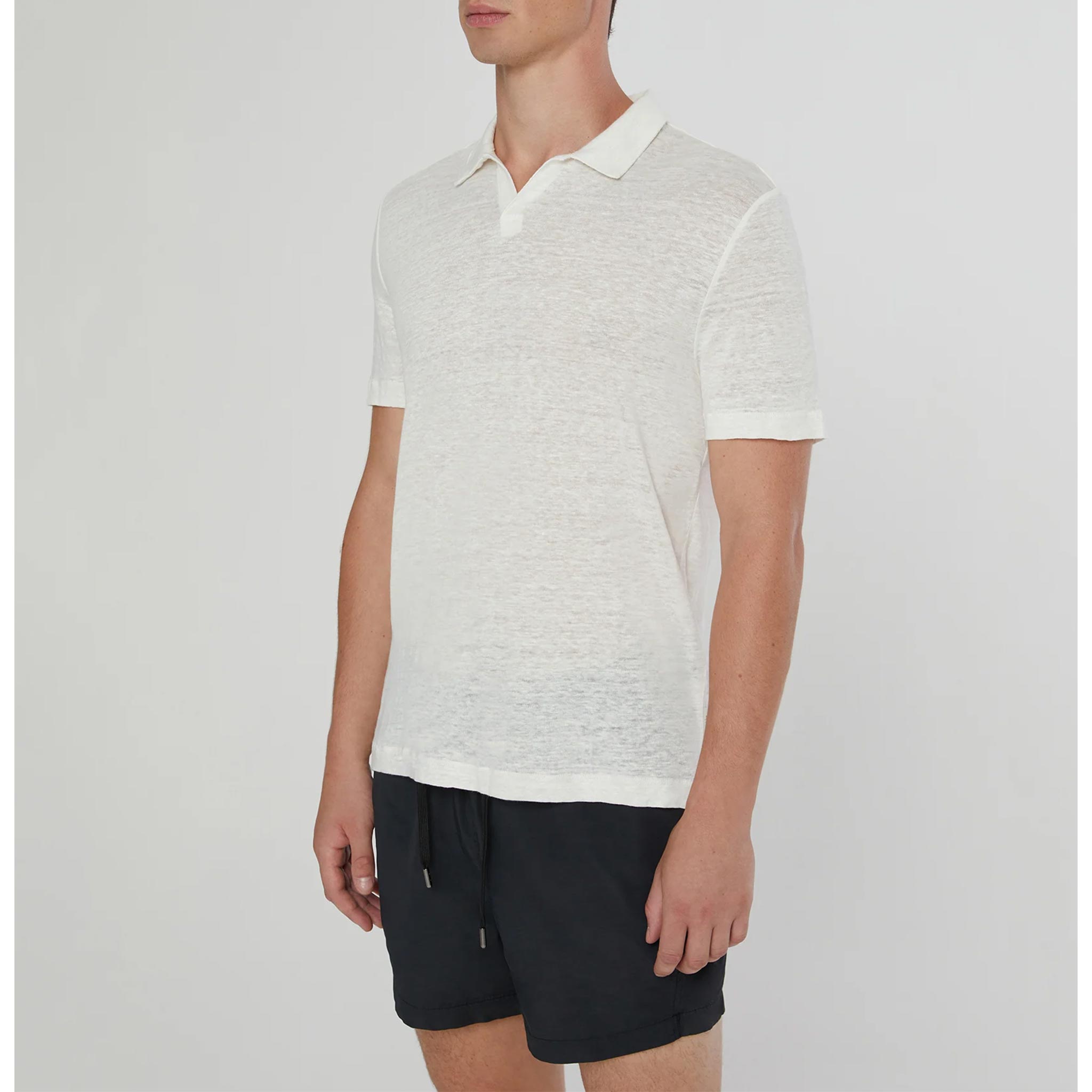 Shaun Linen Polo in White
