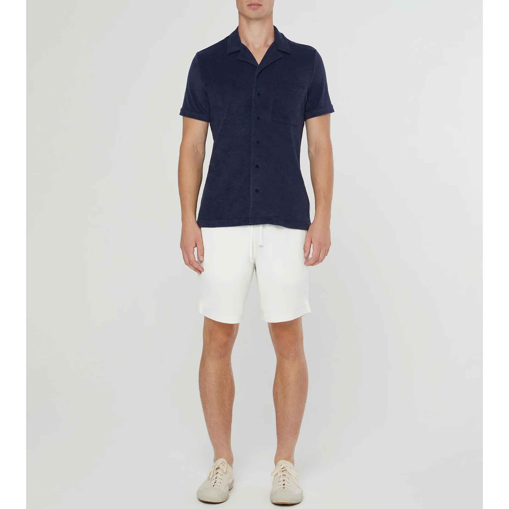 Towel Terry Camp Shirt in Navy