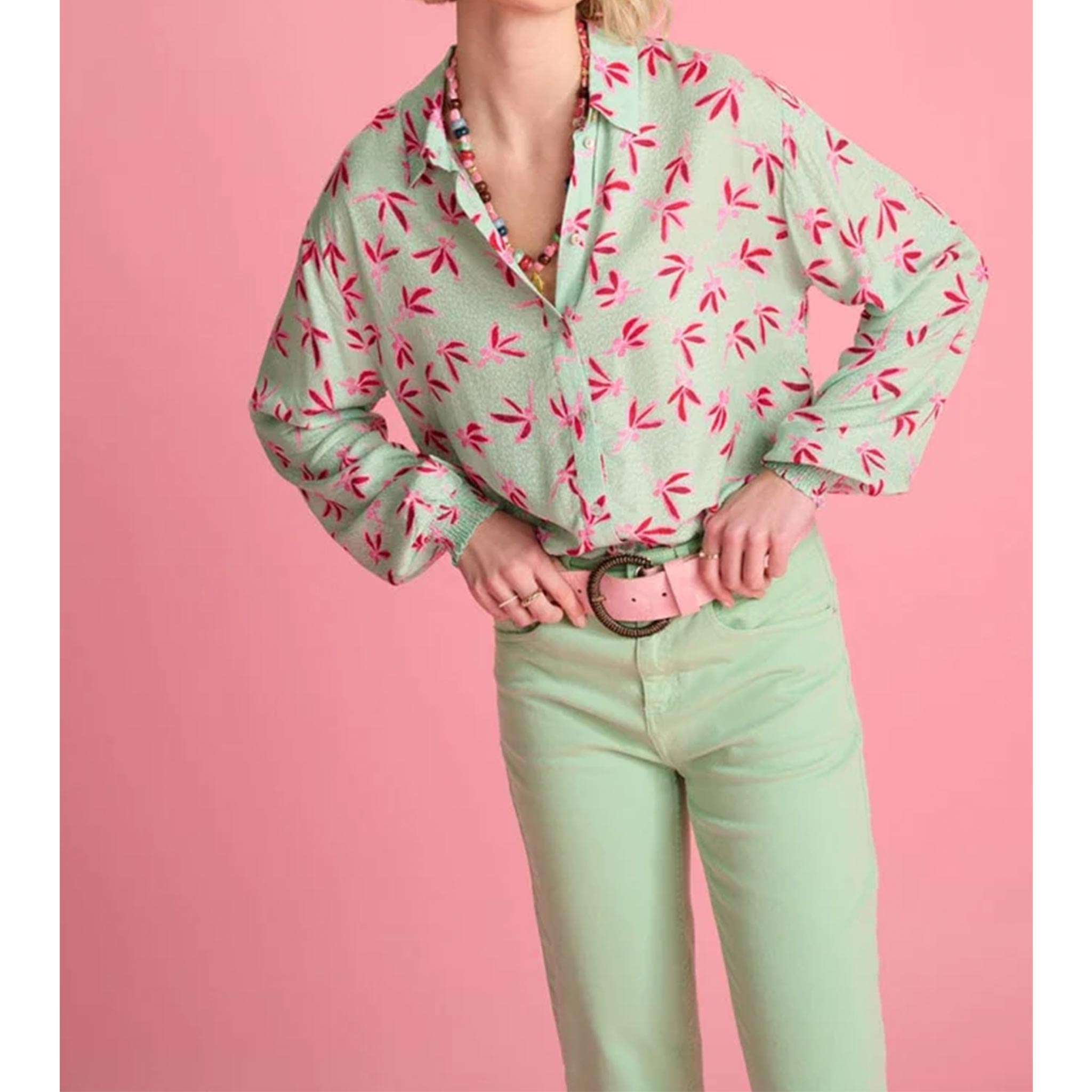 Milly Fly Away Green Blouse