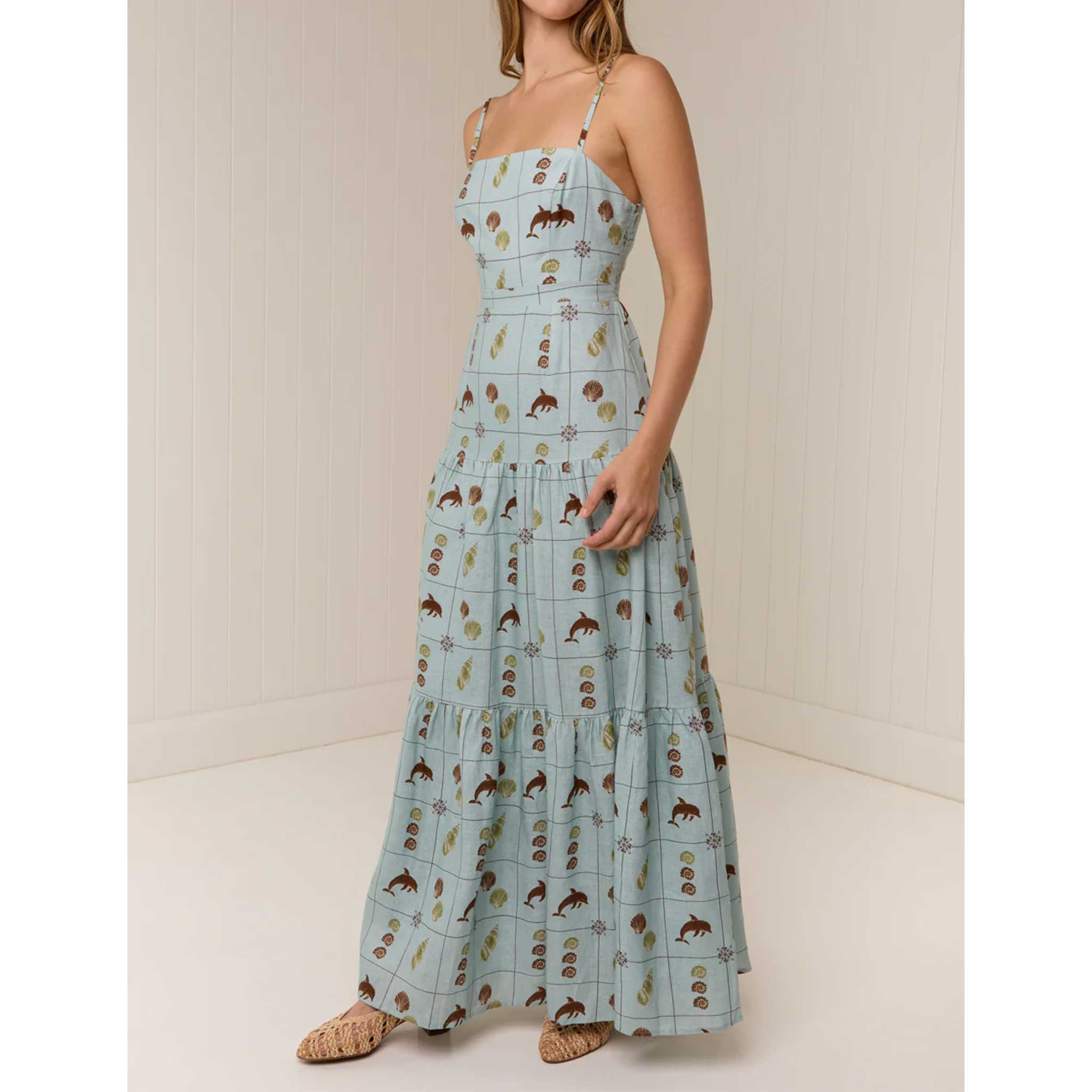 Celine Maxi Dress in Seashell Tile