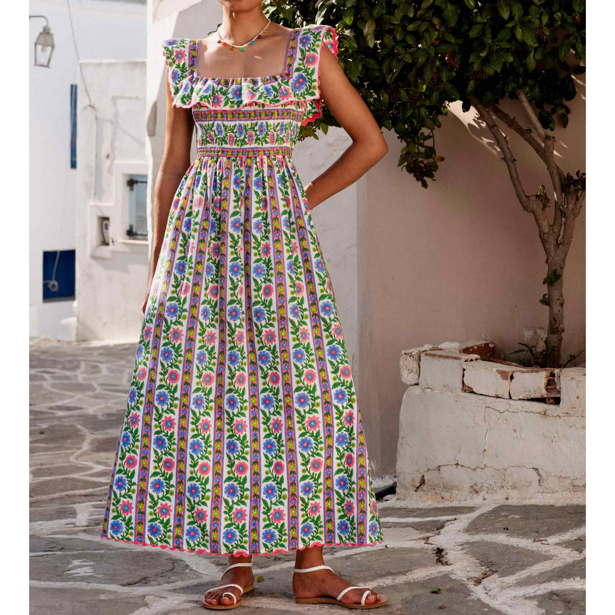 Carrie Dress in Folk Border
