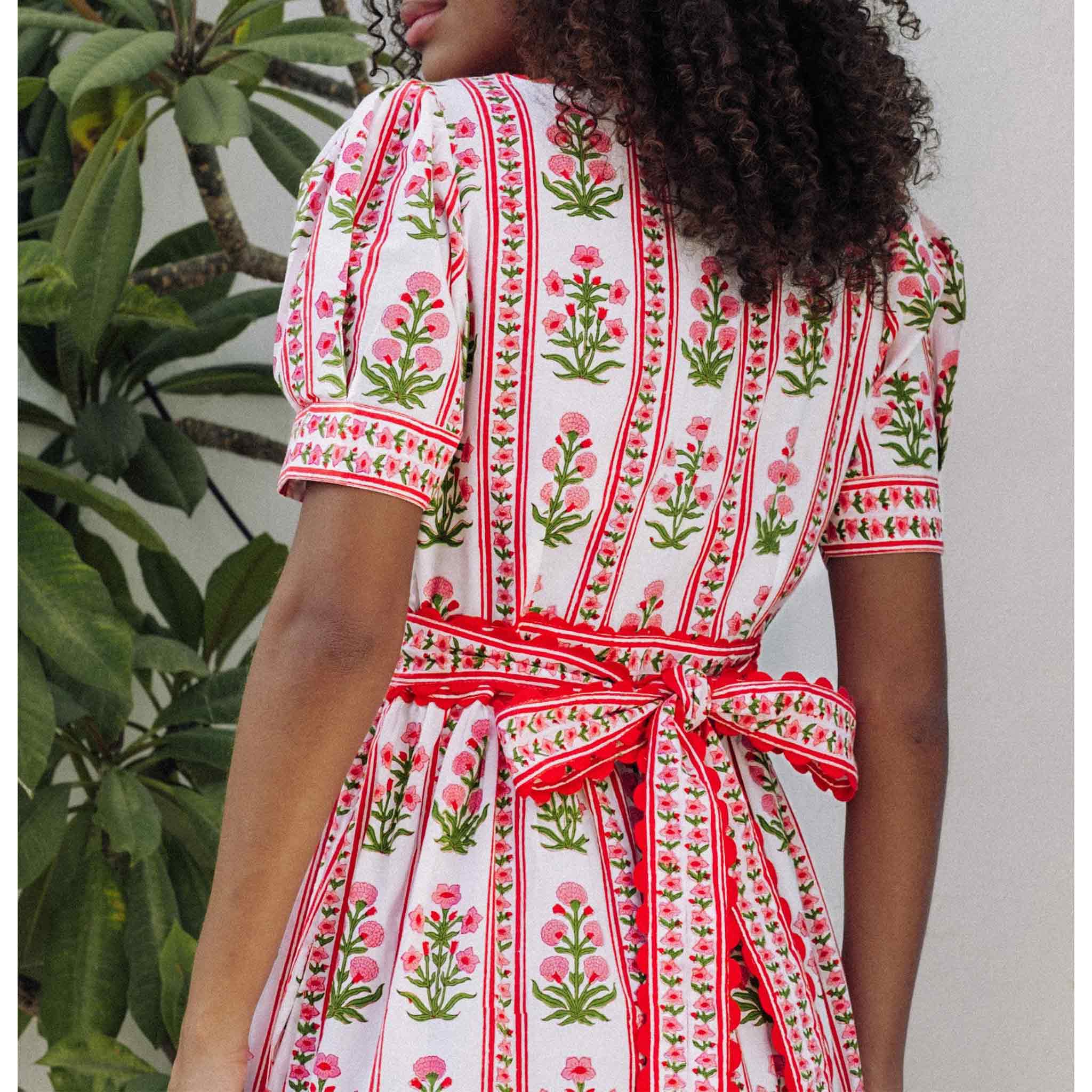 Evelyn Dress in Ruby Buta