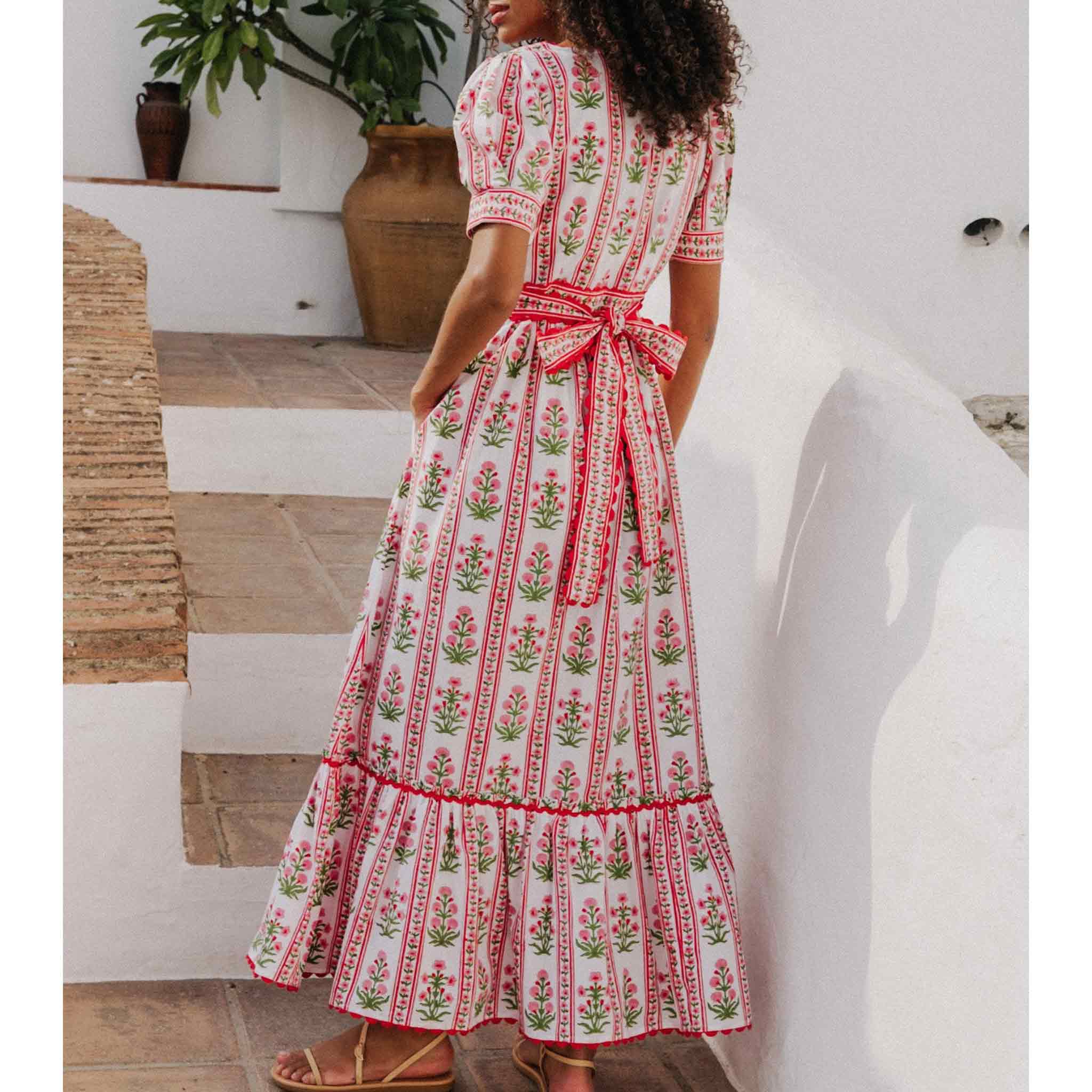 Evelyn Dress in Ruby Buta