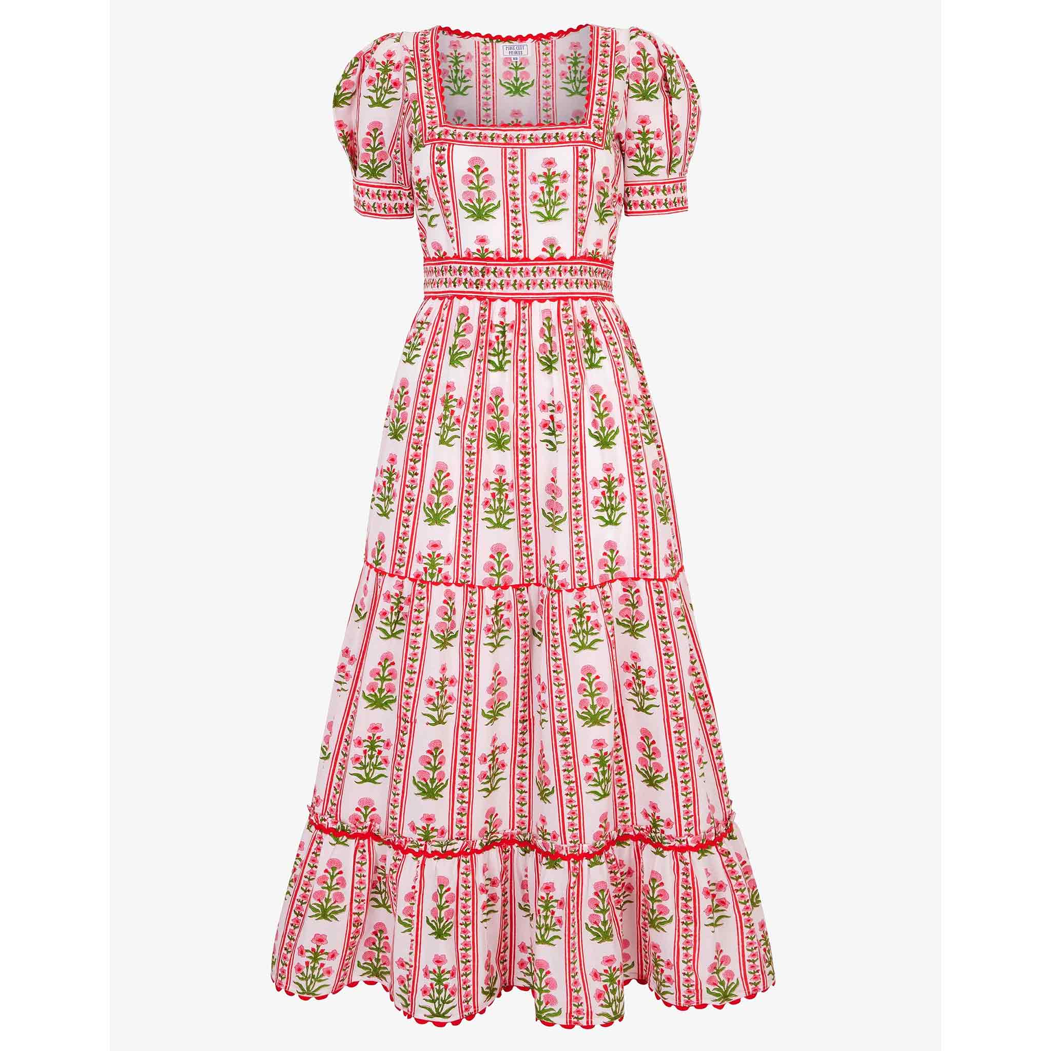 Evelyn Dress in Ruby Buta