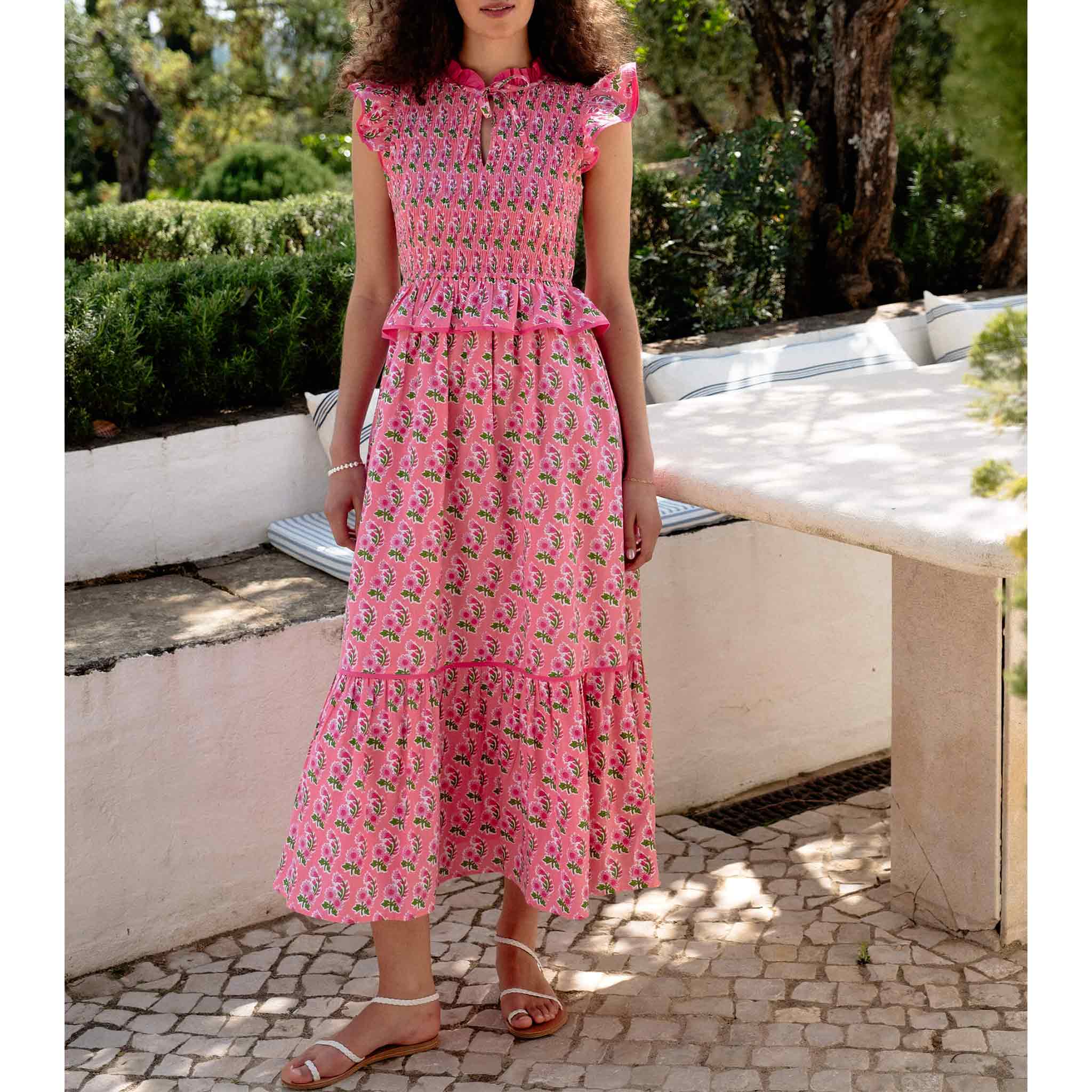 Harper Dress in Bubblegum Zinnia