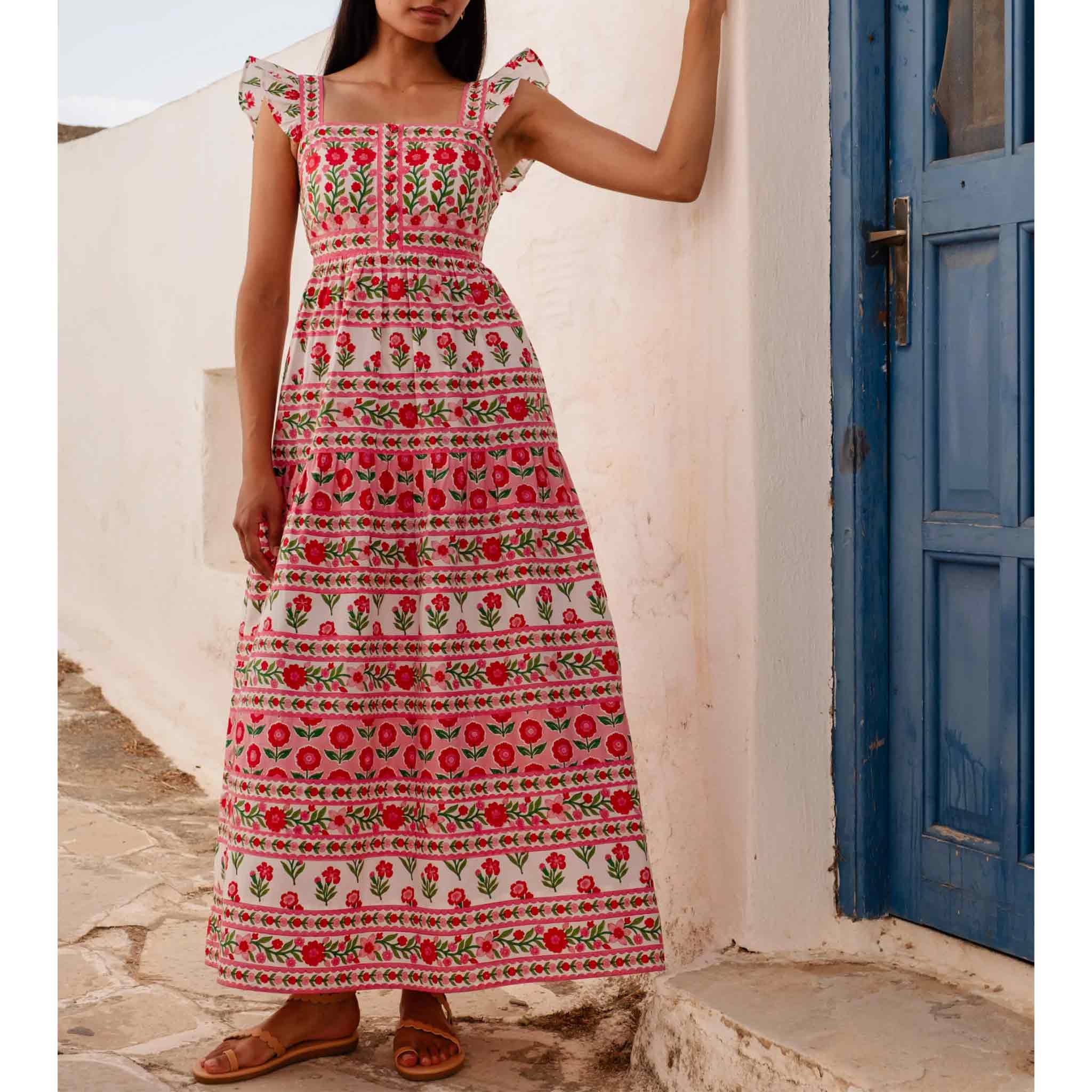 Lucia Dress in Rose Folk