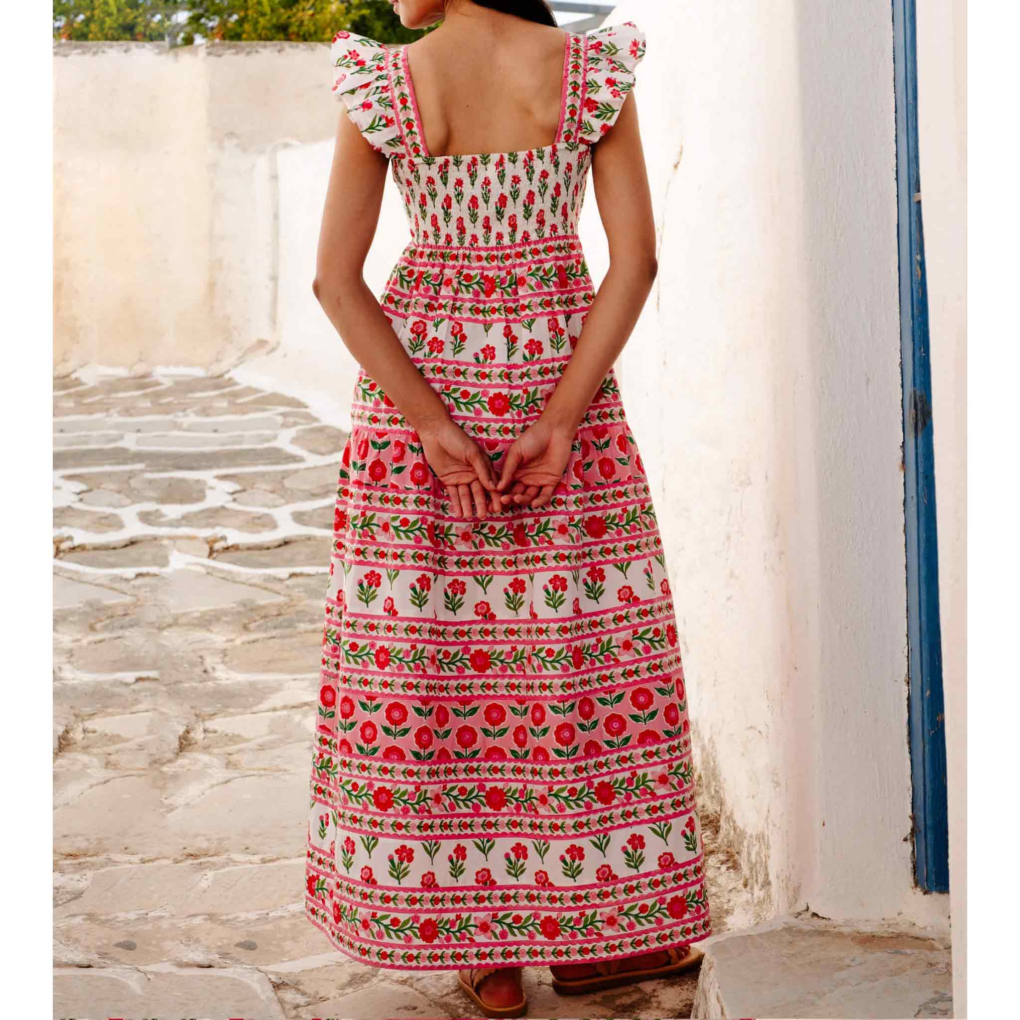 Lucia Dress in Rose Folk