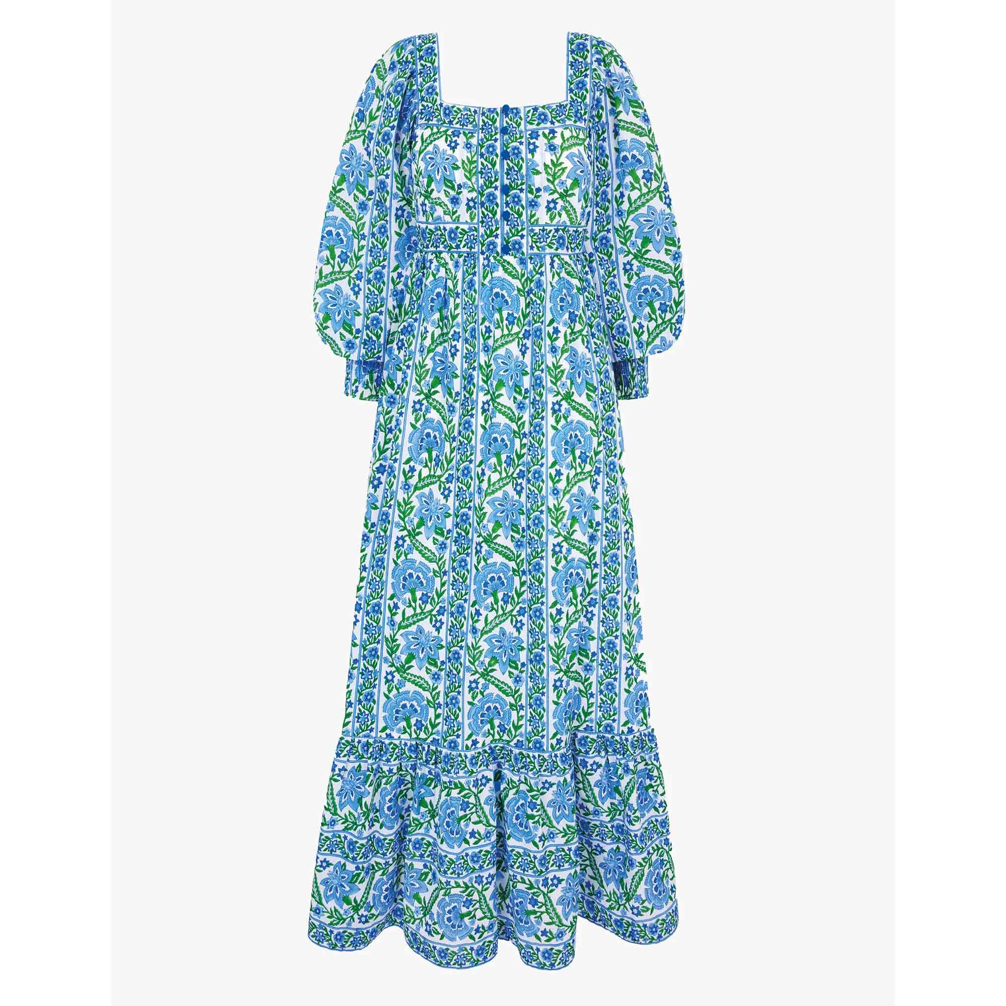 Lucia Dress in Sapphire Border