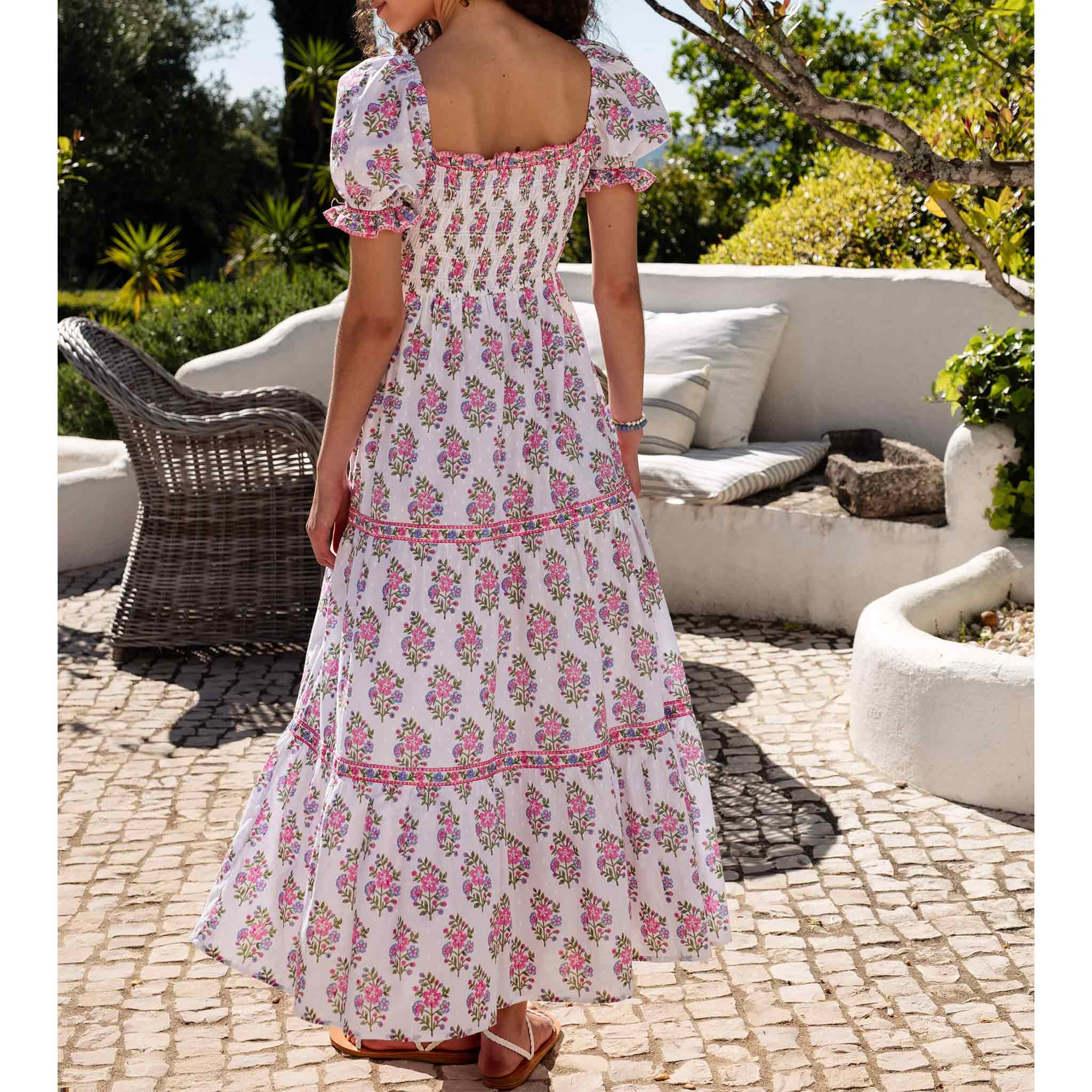 Palermo Dress in Schiffly Folk Posey