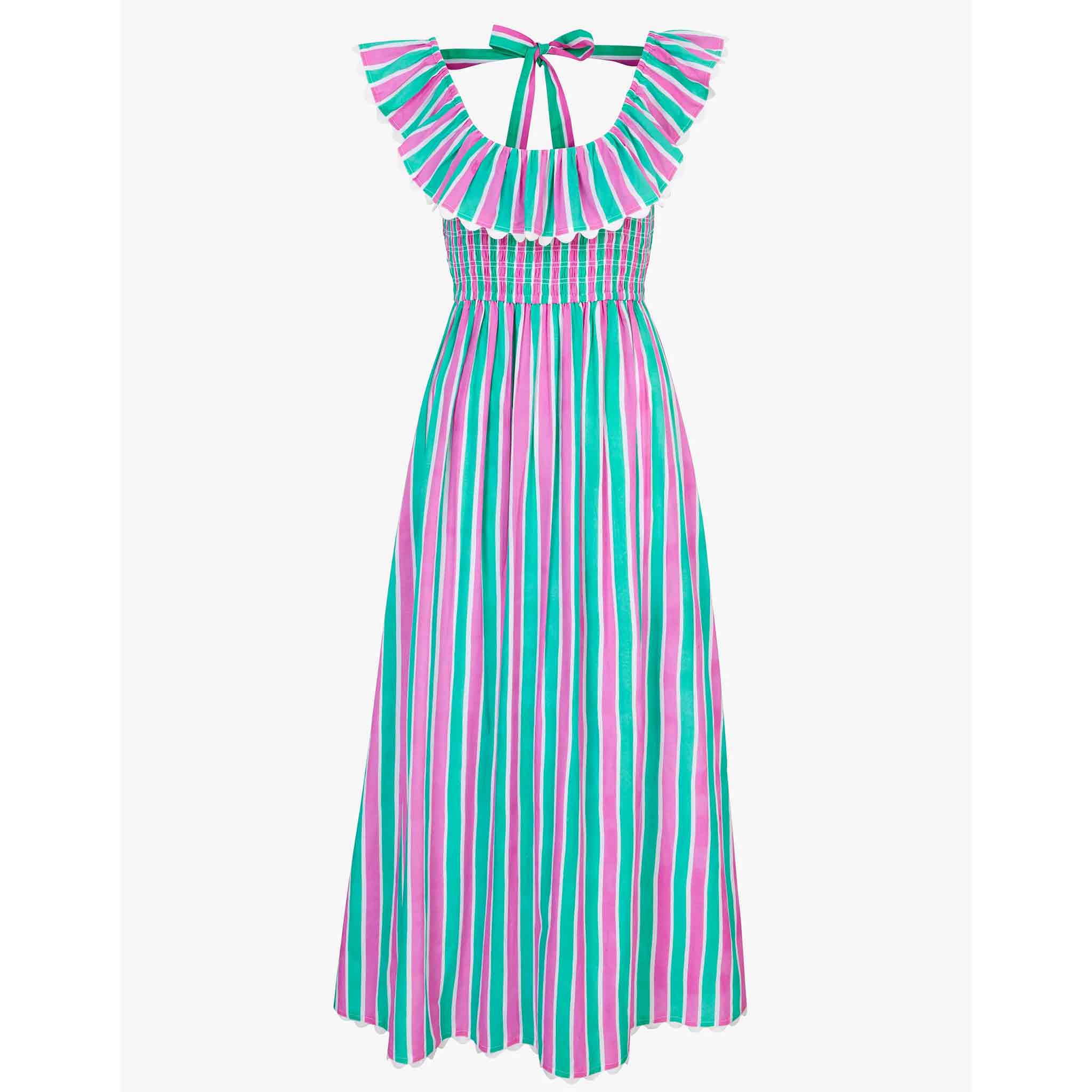 Susie Dress in Mint Stripe