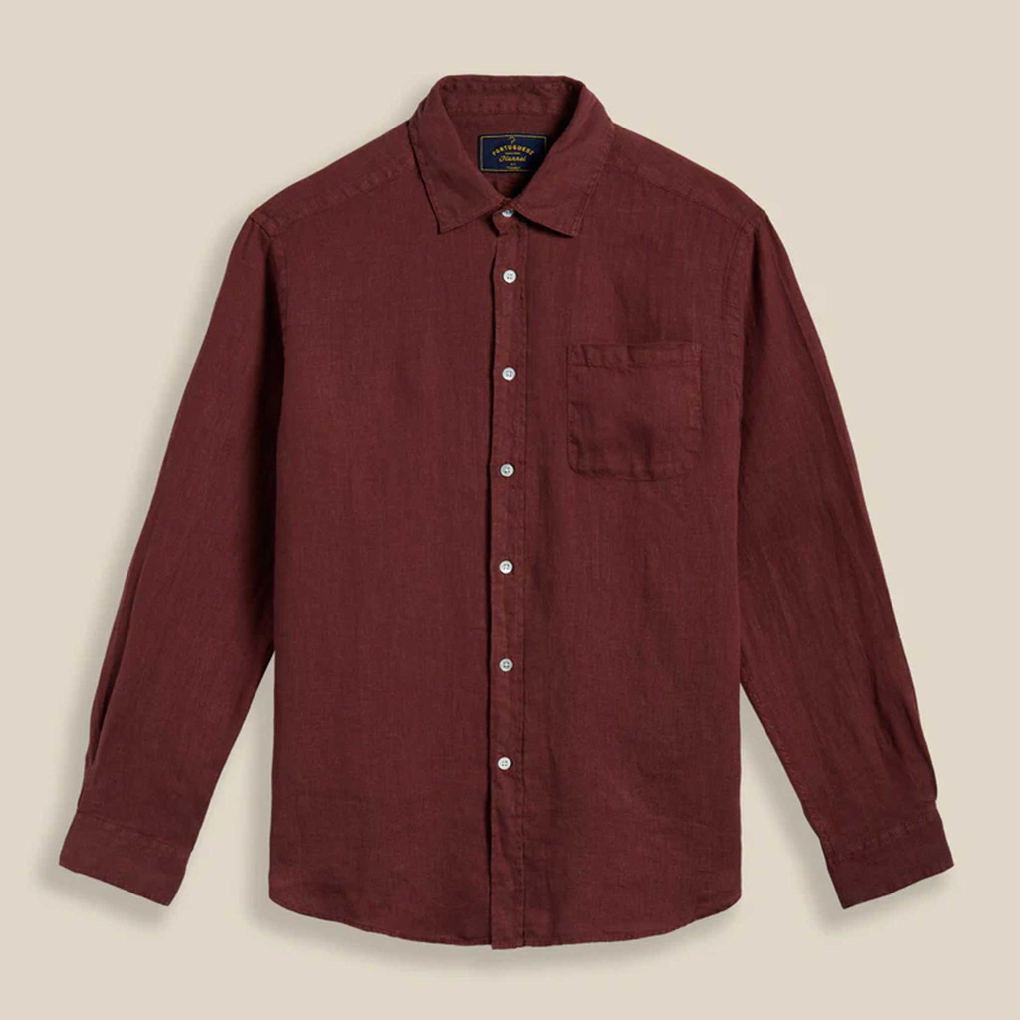 Linen Shirt in Bordeaux