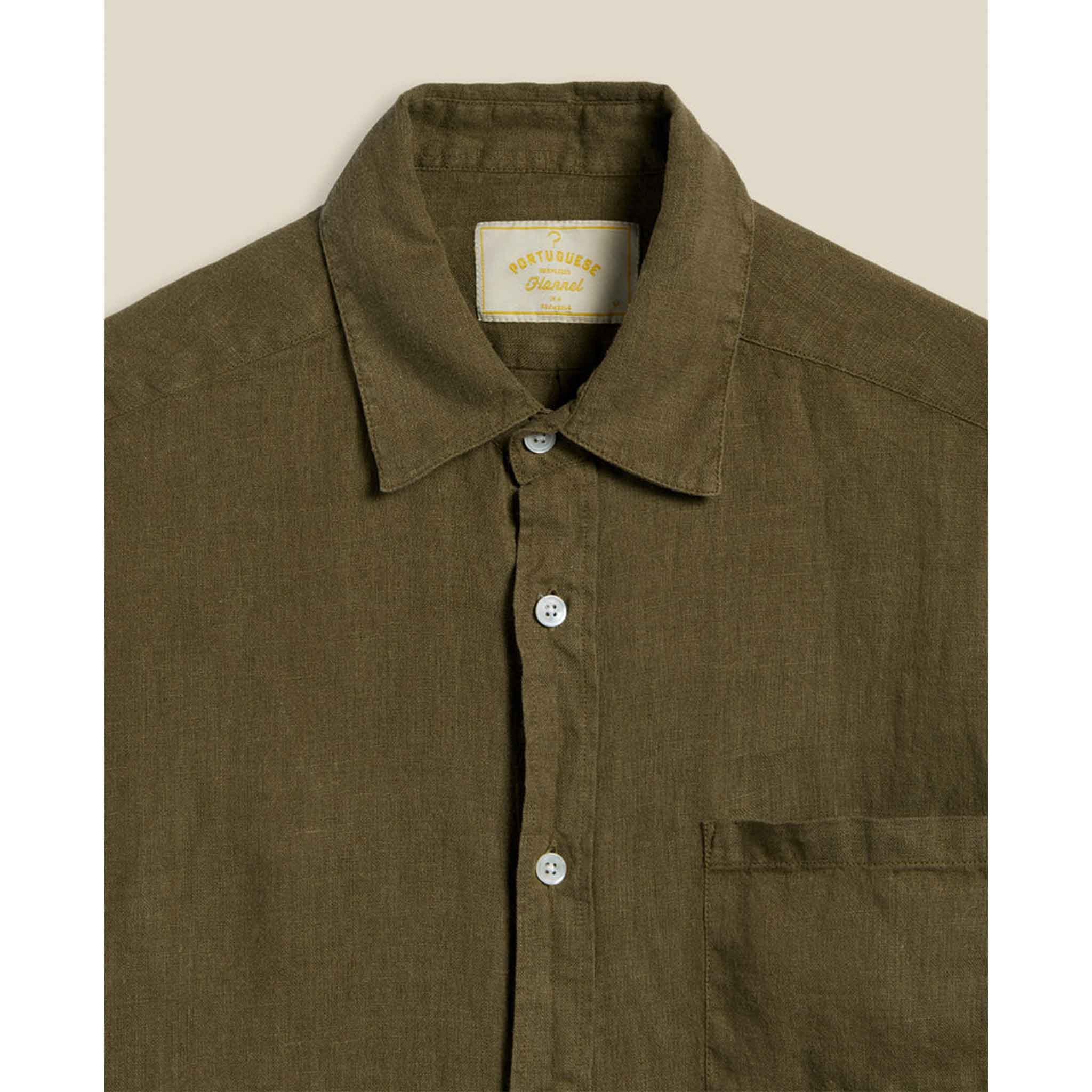 Linen Shirt in Olive