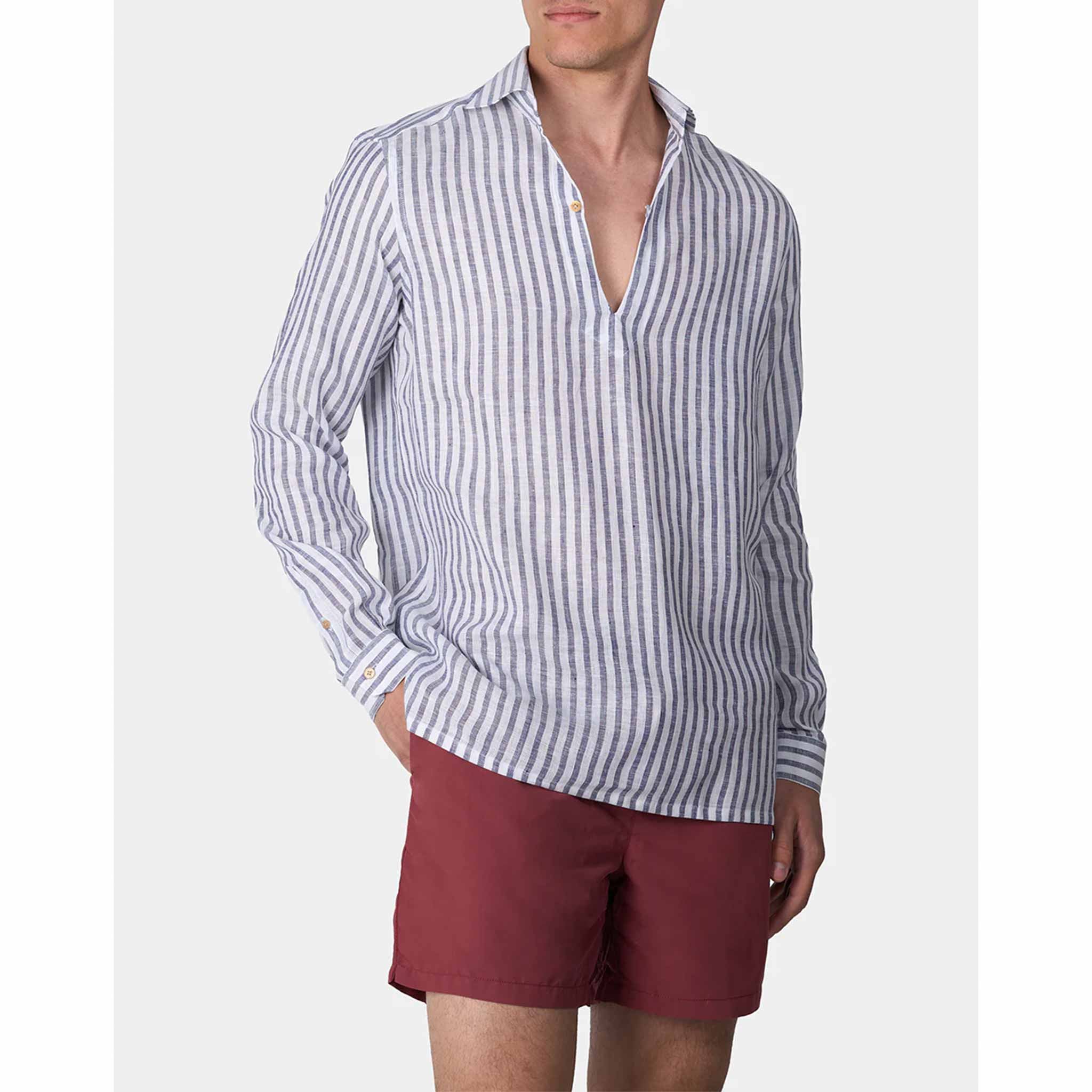 Capri Shirt in Blue Stripe