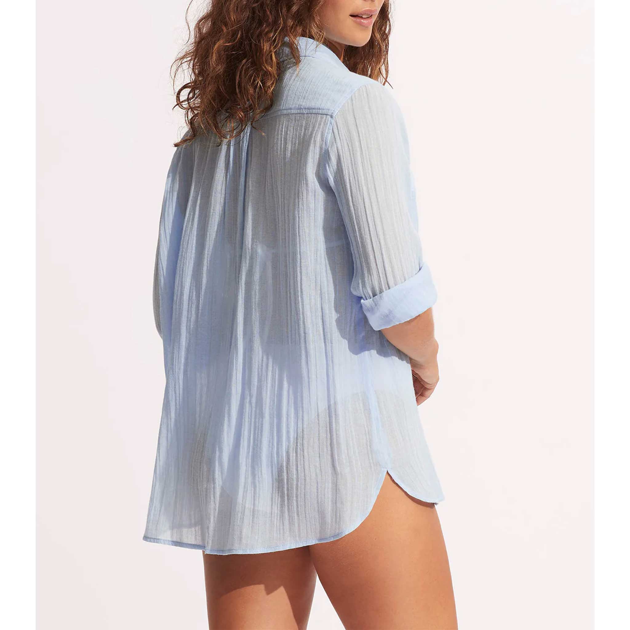 Breeze Beach Shirt in Powder Blue