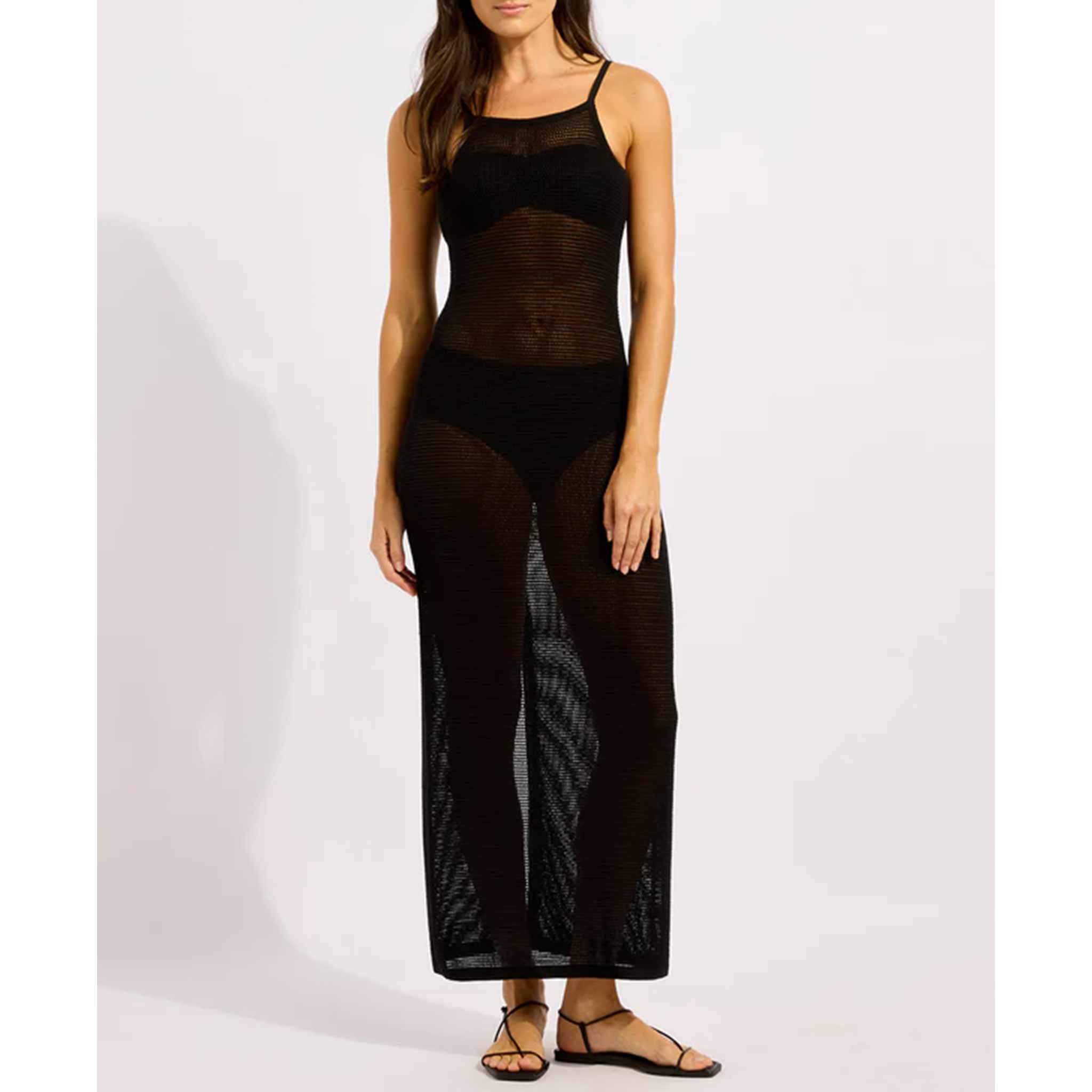 Crew Neck Maxi Knit Dress